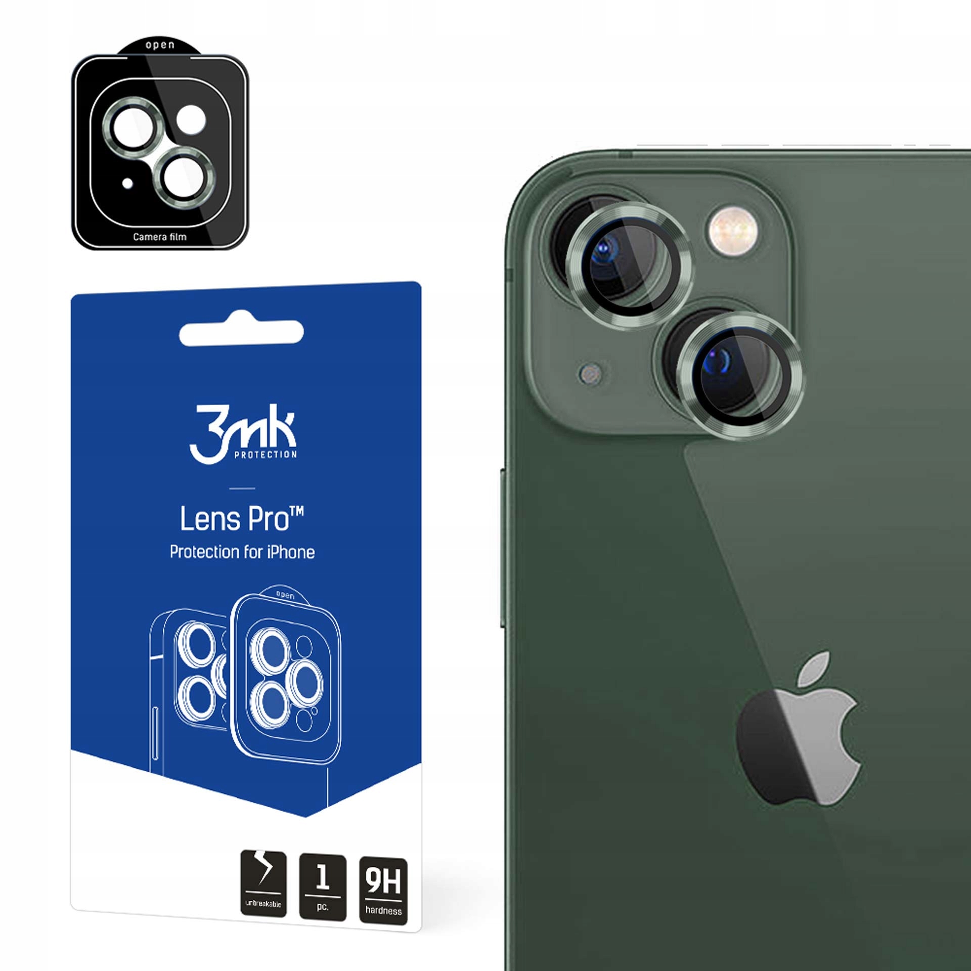 Osłona aparatu 3mk Lens Protection Pro na iPhone 15 Plus zielona 3mk