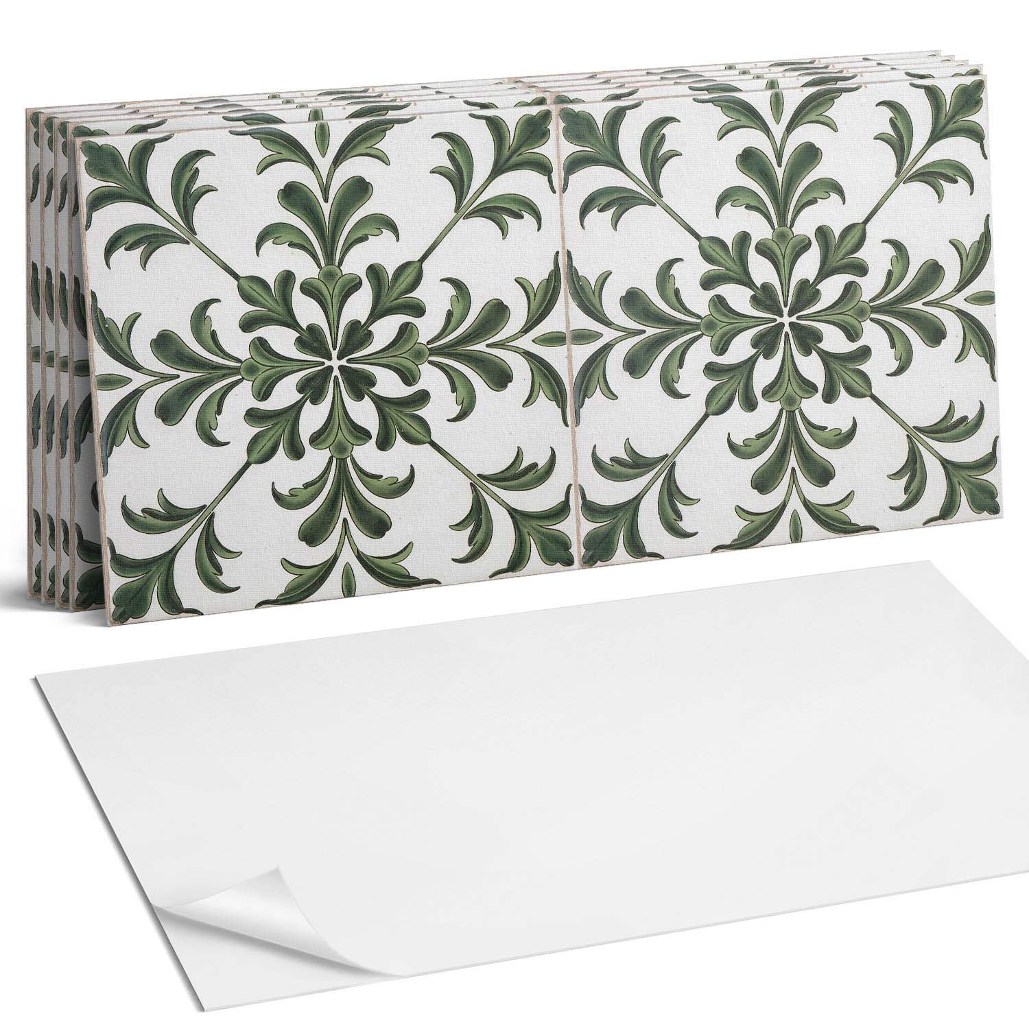 Nástenné Pvc dlaždice Samolepiace Zelený dizajn na dlaždiciach 6 x 60 x 30 cm