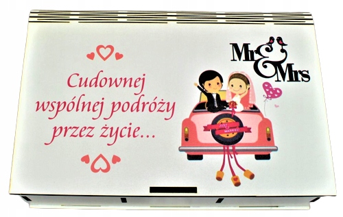 

Cudownej Podróży Kasetka z Żetonami Wesele Ślub