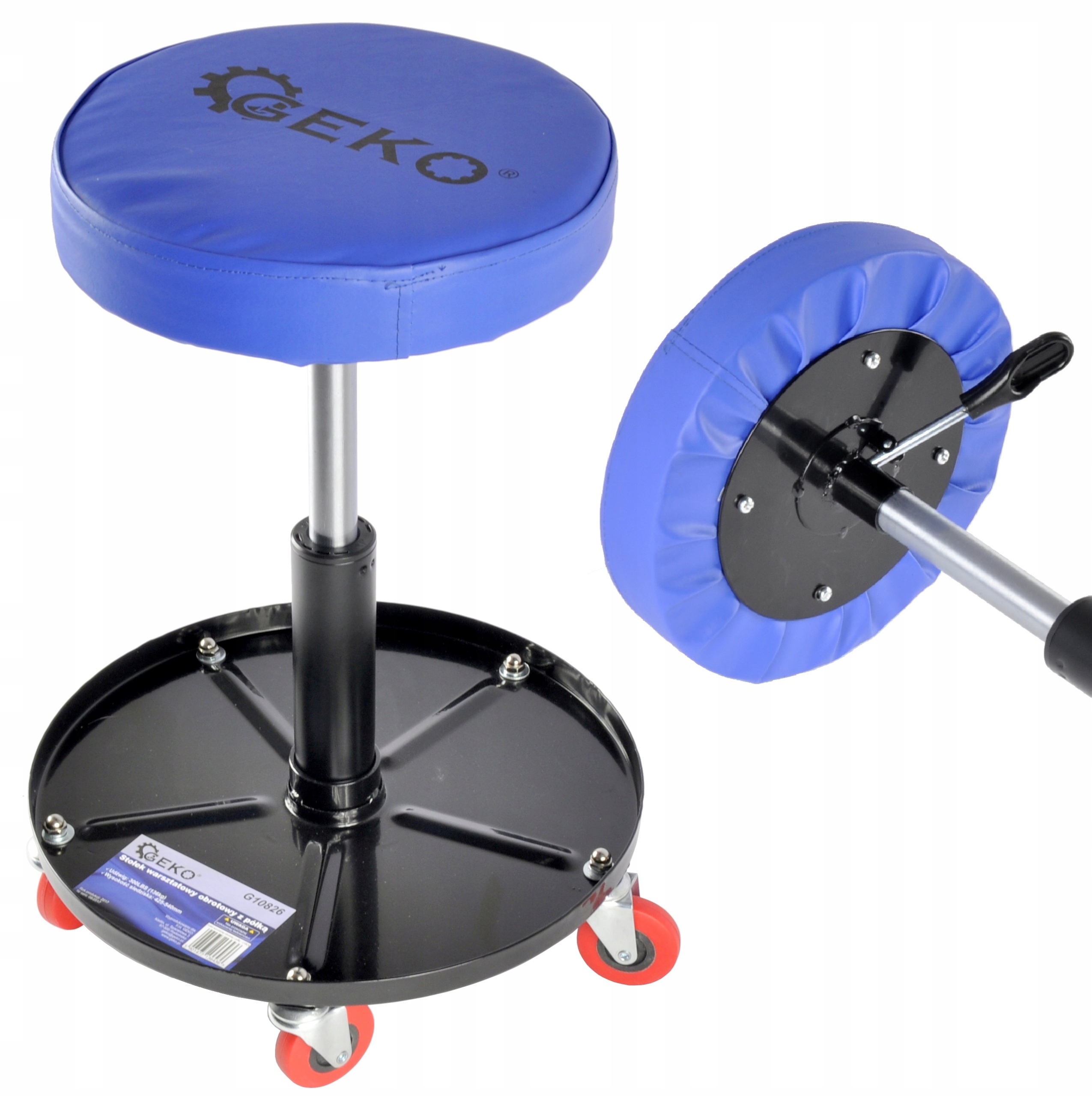 

Taboret Warsztatowy Siedzisko Z Półką Stołek 136kg