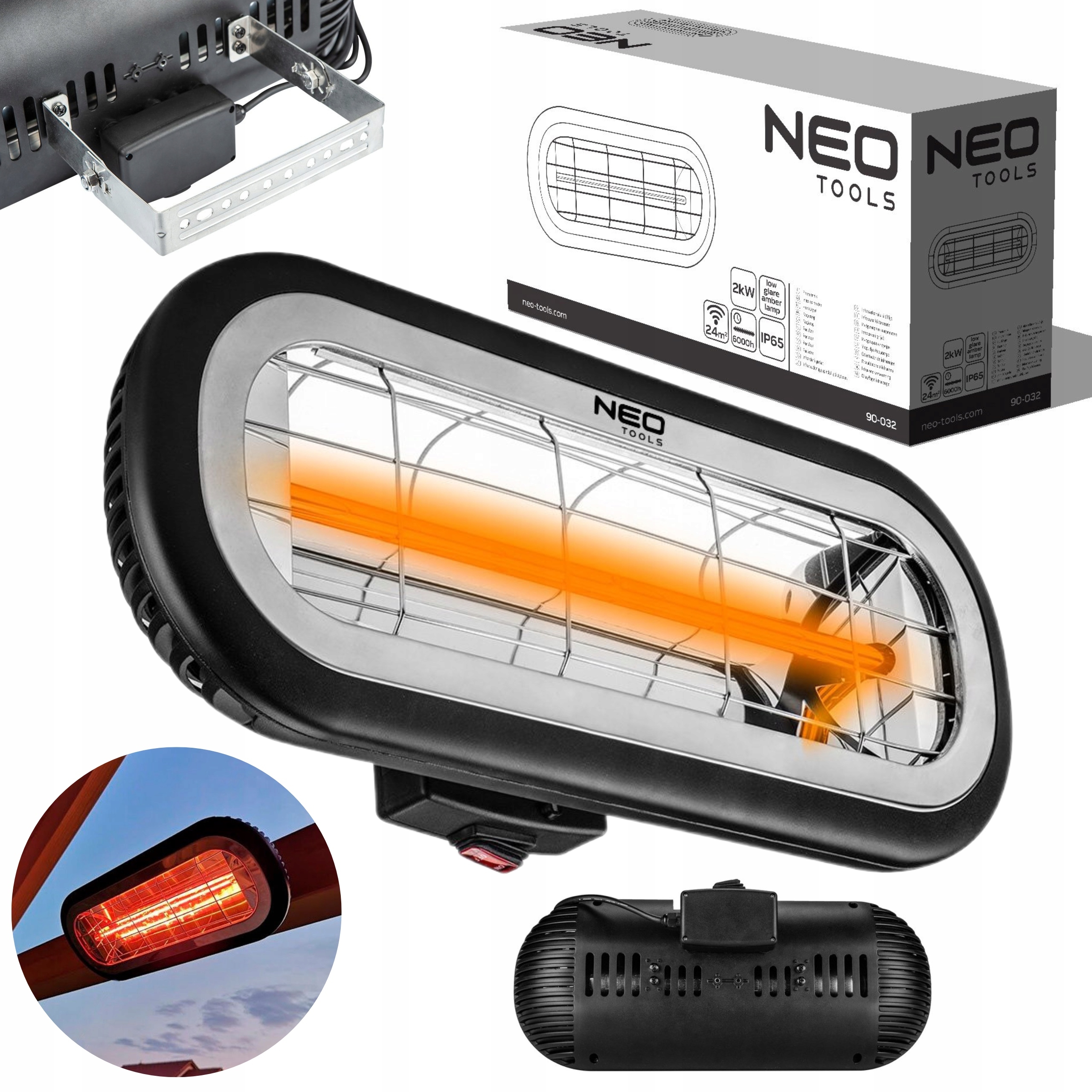 Neo Žiarič Teplá Infračervená Vykurovacia Lampa IP65