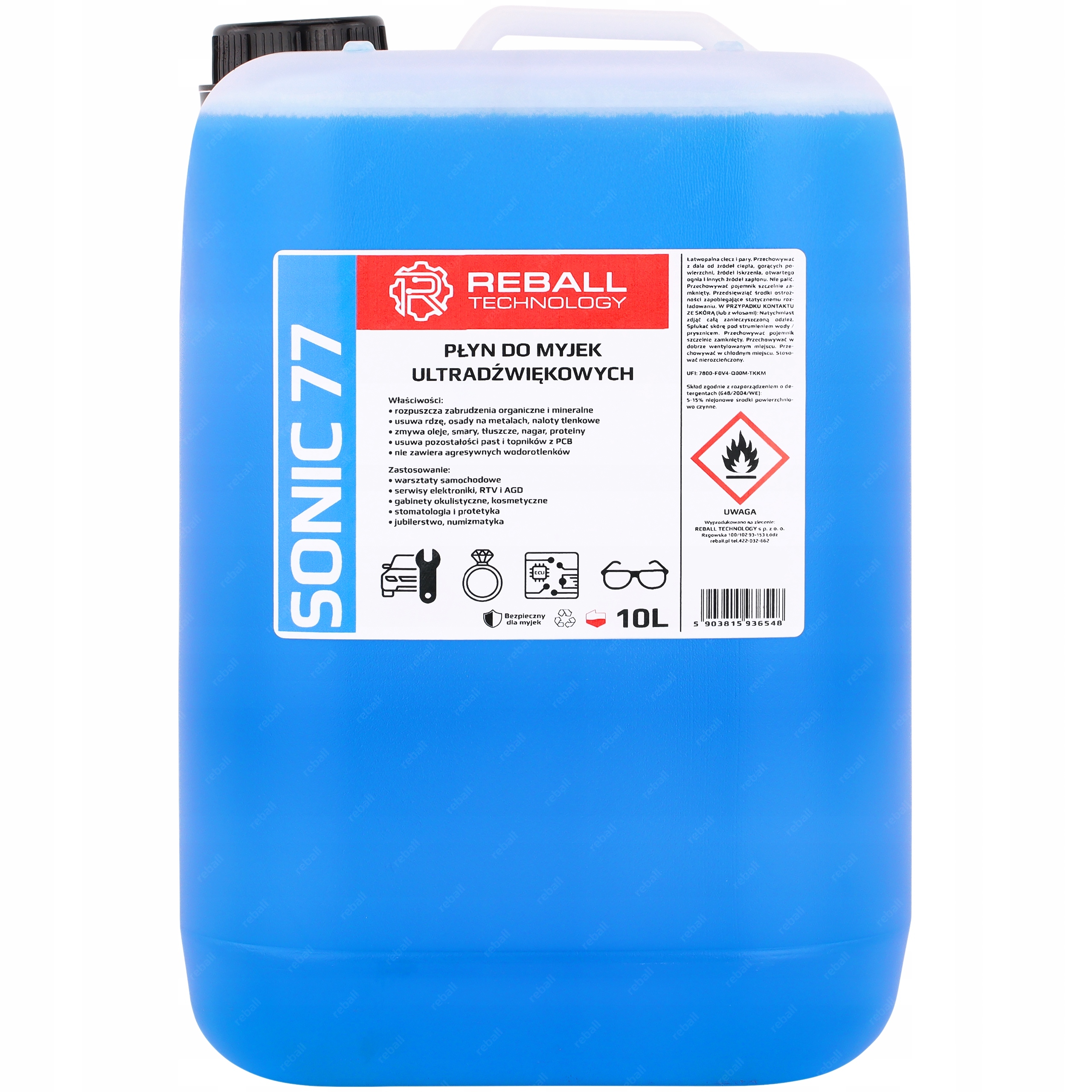 Ultrazvuková Čisticí Kapalina Univerzální, Účinně Myjící, 10 L Sonic 77