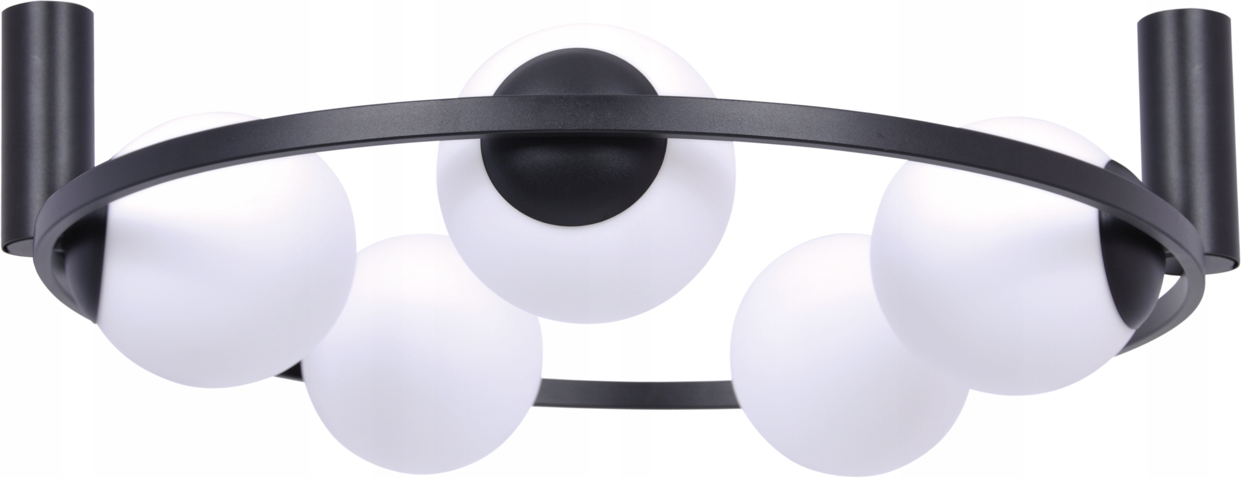 Zuma Line Lampa sufitowa Orbit czarna szklane klosze kule białe E27 5009