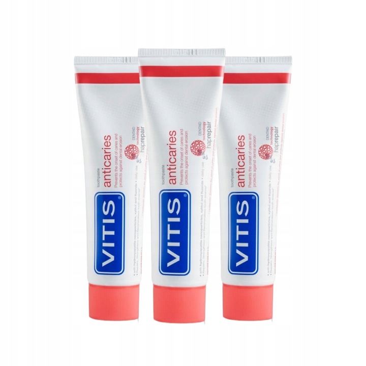 3x Vitis Anticaries pasta do zębów przeciw próchnicy 100ml