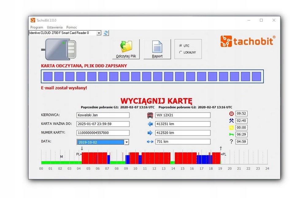 Czytnik kart kierowców program TachoBit RAPORT pdf Kod producenta TJWMU5JFNS