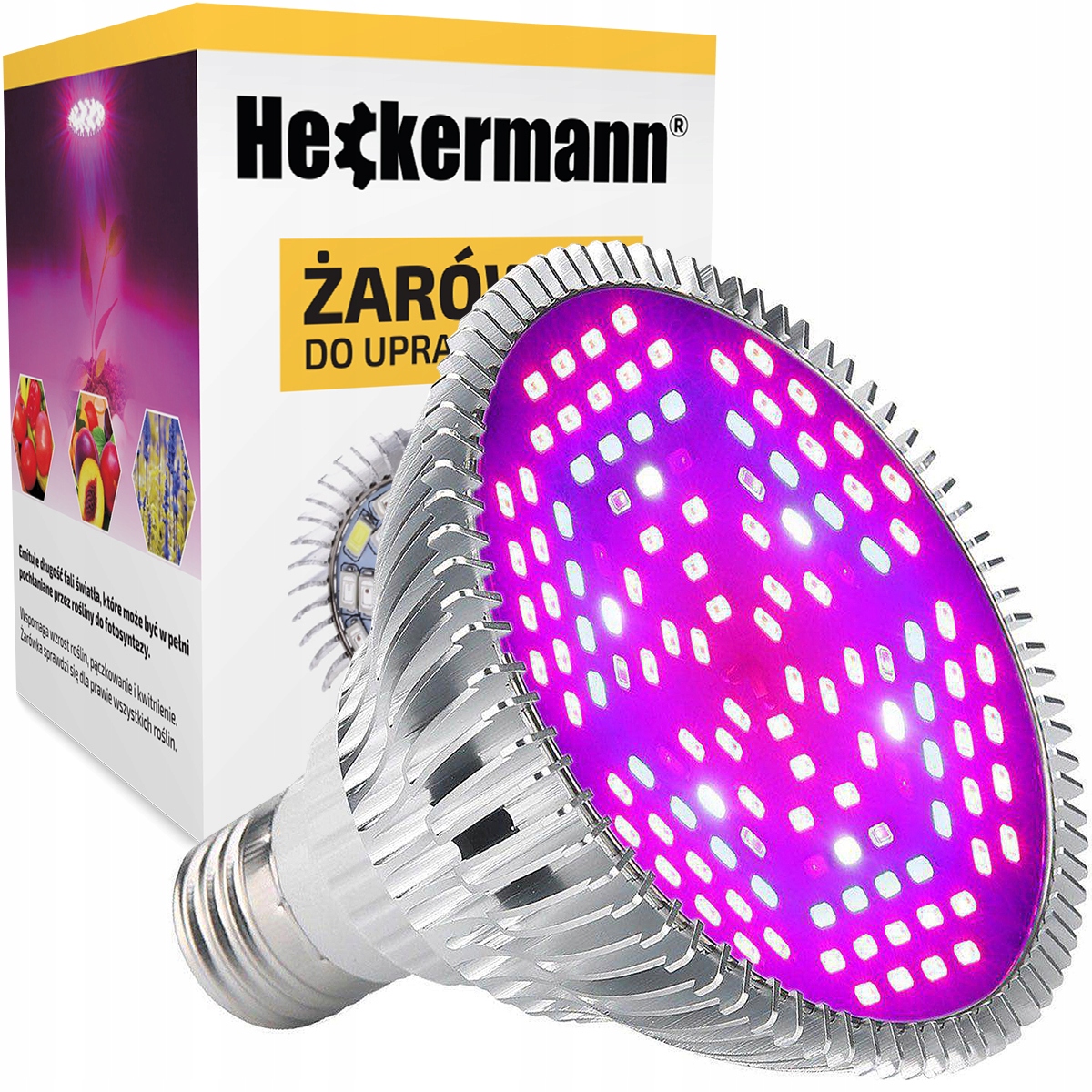 Led žárovka plant Heckermann 120LED MDA-PG08 80W