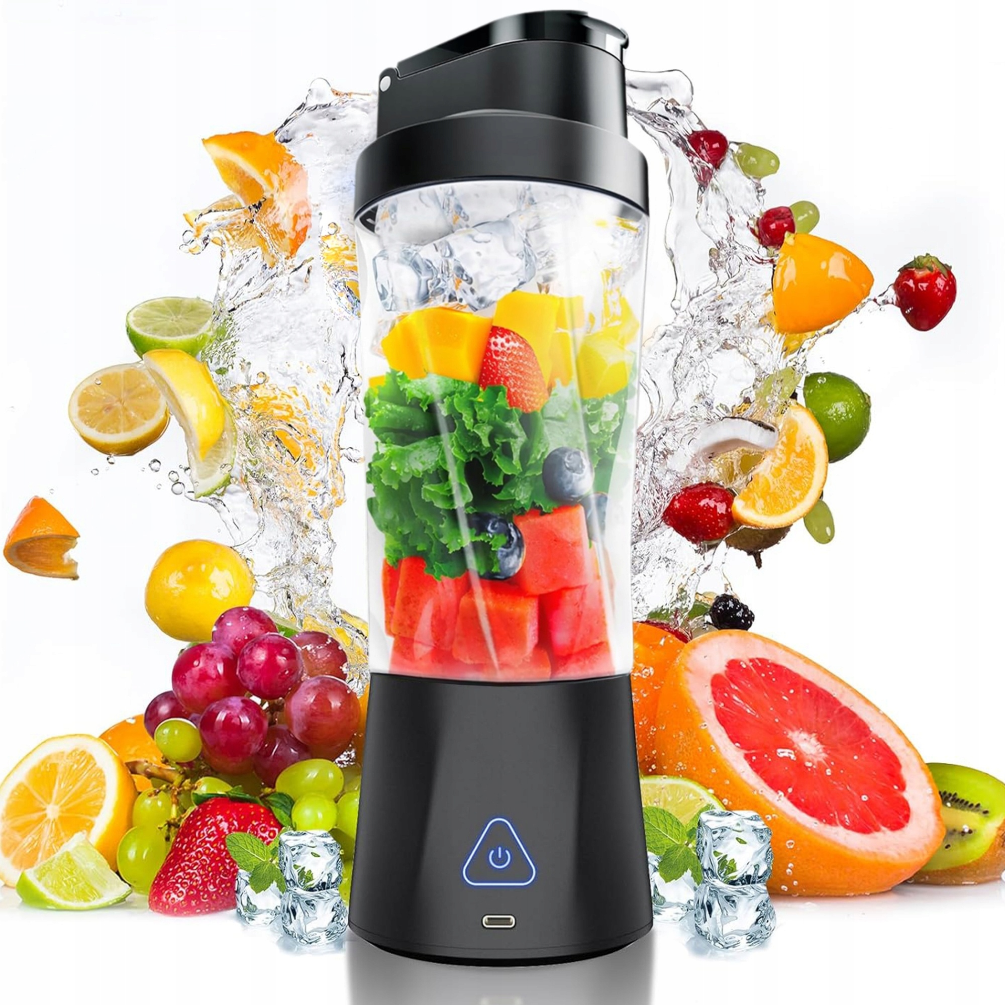 Przenośny blender bezprzewodowy 600 ml, ładowanie Usb-c, bateria 6000 mAh, wolny od Bpa