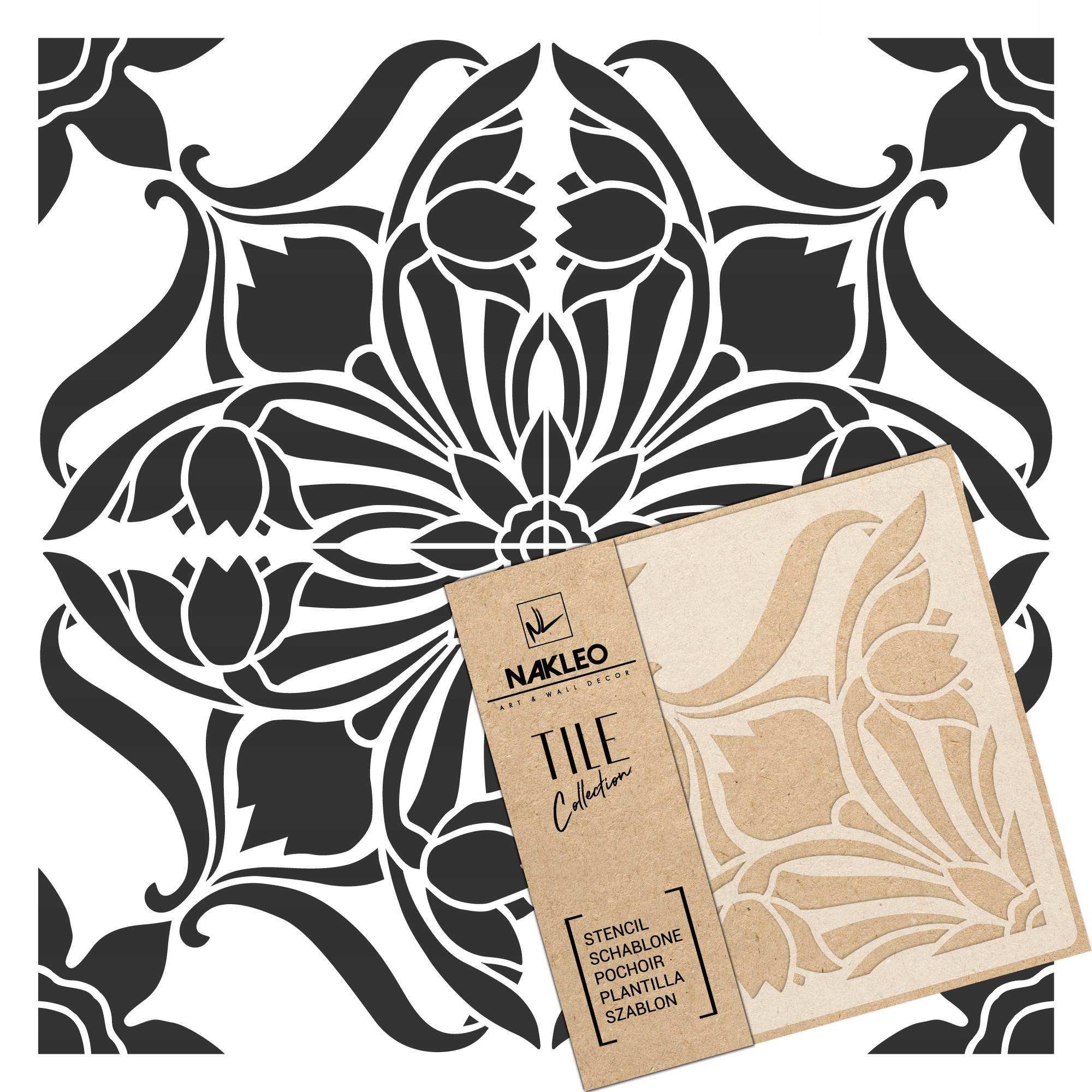 Malířská šablona Dlaždice Opakovaně Použitelný 60x60 cm Secesní Umění Nouveau