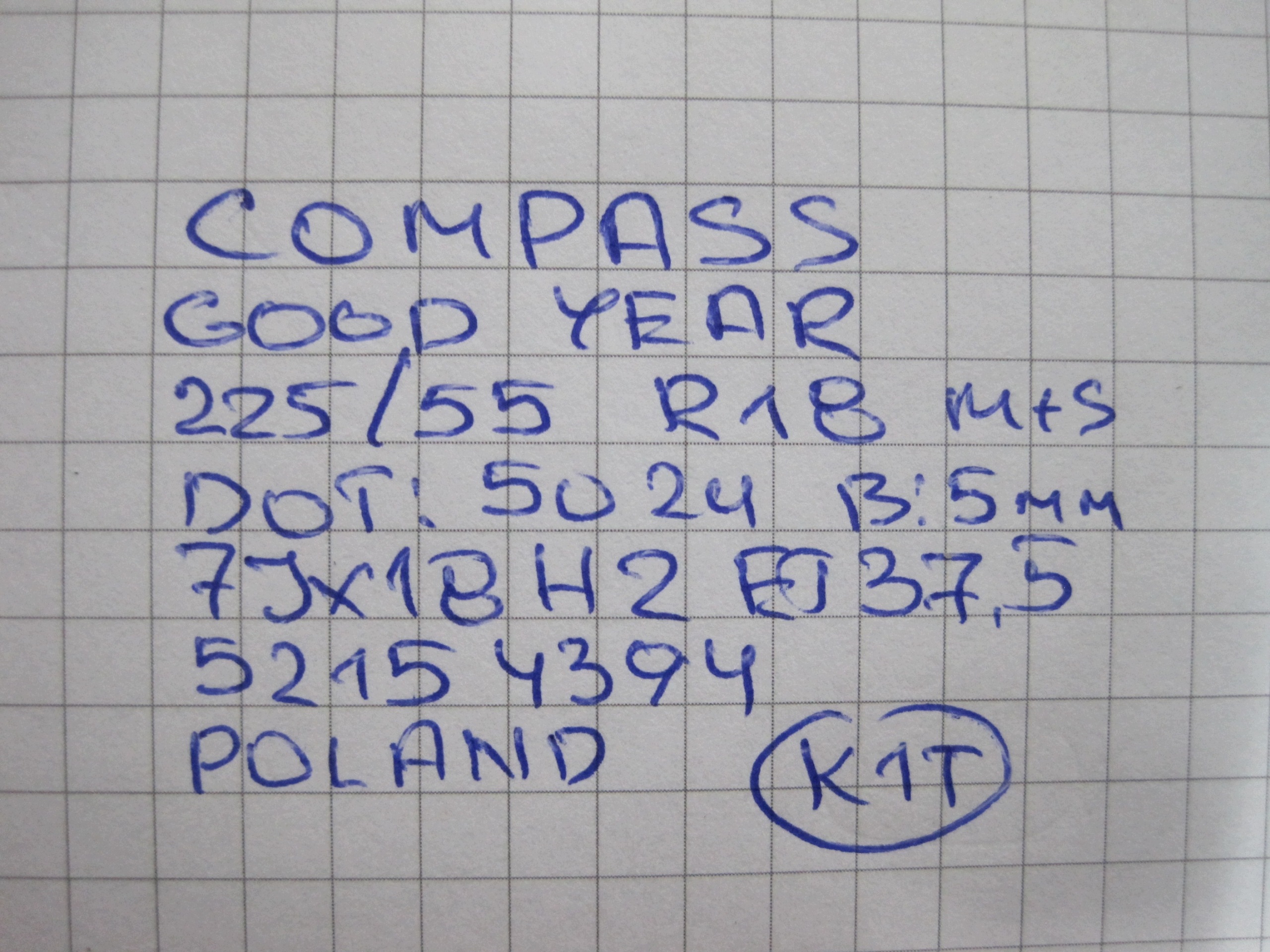 ruote CERCHI pneumatici, gomme Jeep Compass II R18 5MM M+S