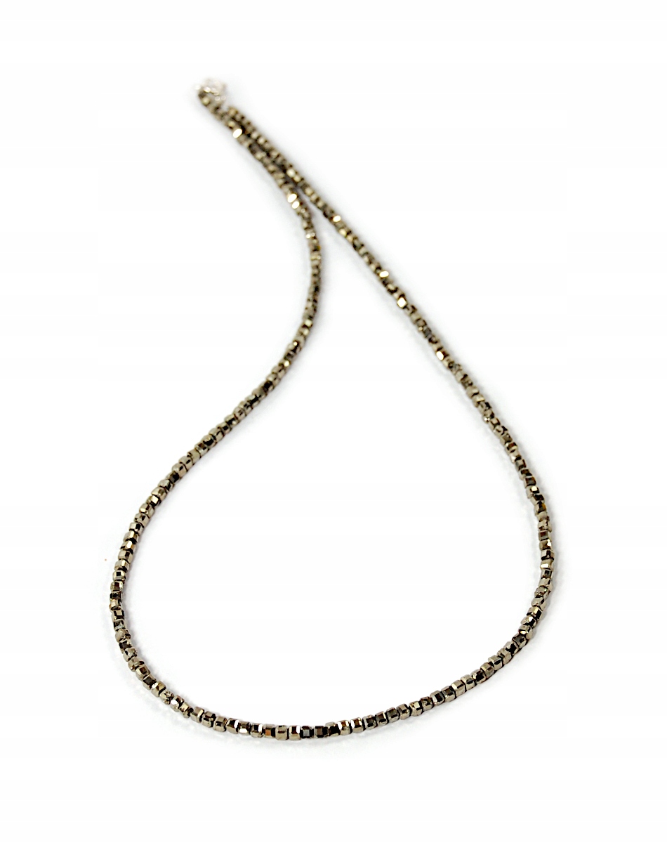 Přírodní náhrdelník Piryt zlaté fazetované kostky 3mm zapínání stříbro 925