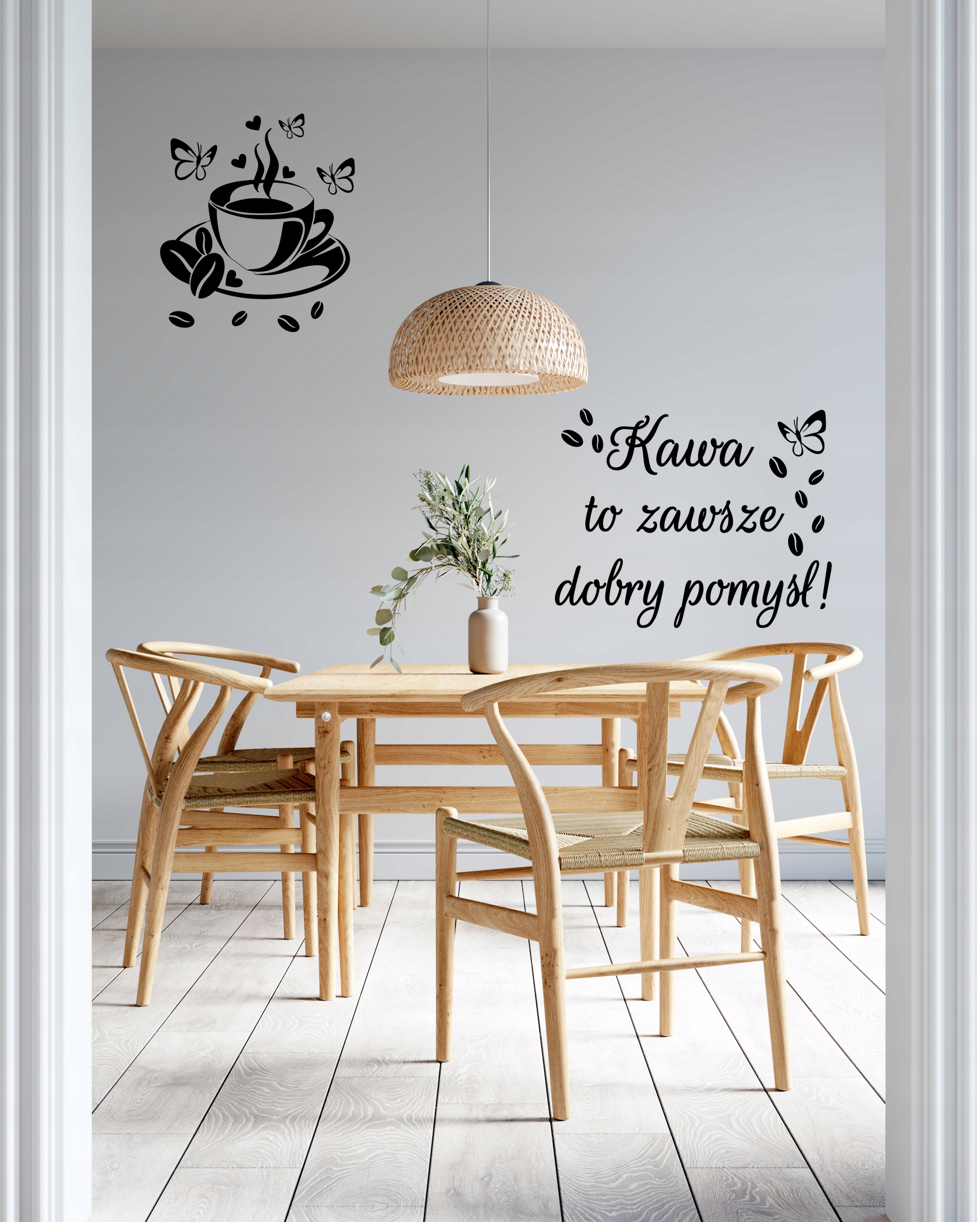 Naklejki ścienne kuchnia jadalnia KAWA DK111 DUŻE 200x100 cm Marka Deccart