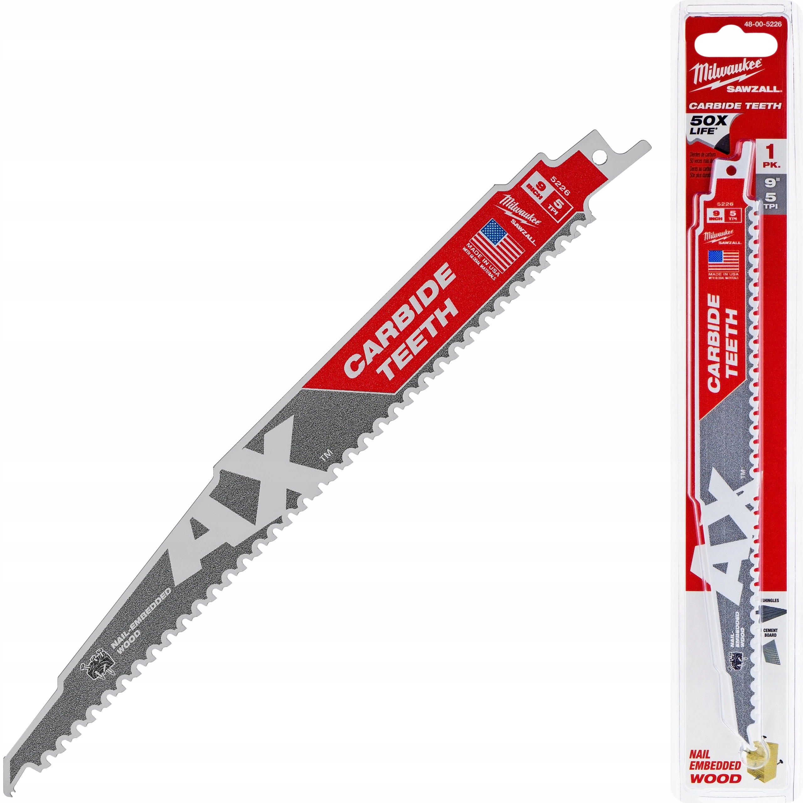 Pilový List pro pilu ocasku na dřevo s hřebíky Milwaukee Ax 230