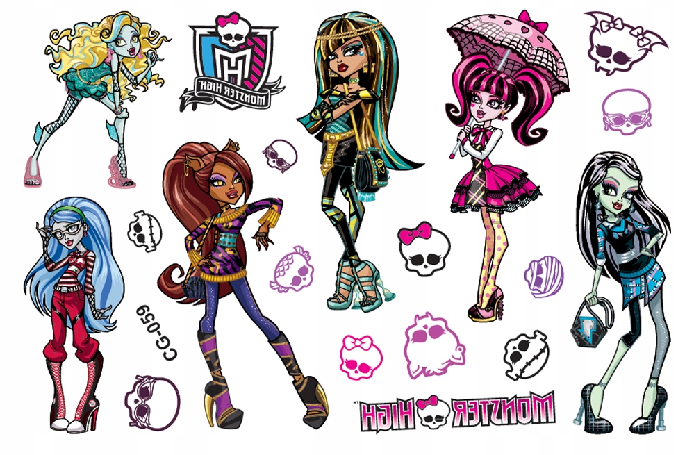 Tatuaż zmywalny dla dzieci MONSTER HIGH CG059