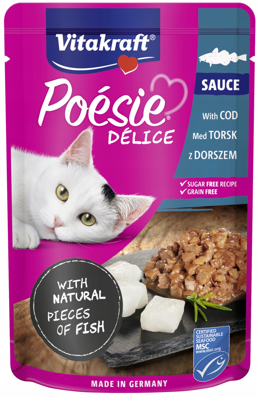 Levně 13X Vitakraft Poesie Deli Sauce treska 85 g