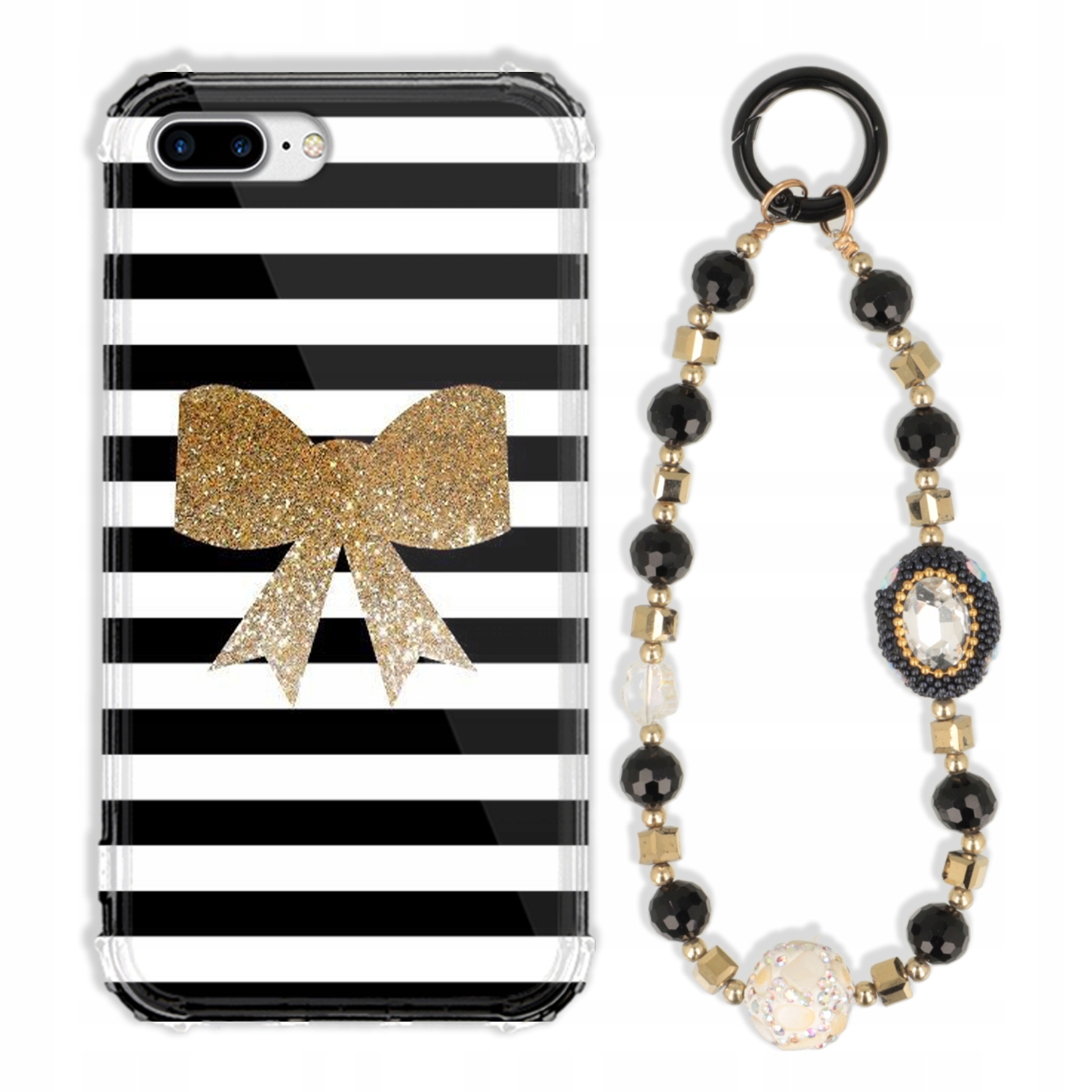 Puzdro Pre Iphone 7 Plus Case Antishock Zirkóny Čierno Zlaté|odolné|silné