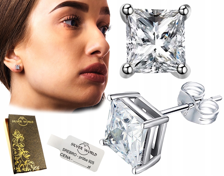 

Kolczyki Srebrne . Cyrkonie Swarovski