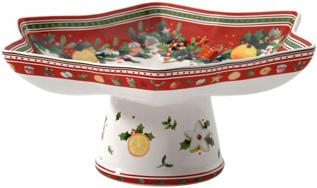Porcelánová Vánoční Miska Ve Tvaru Hvězdy Na Noze