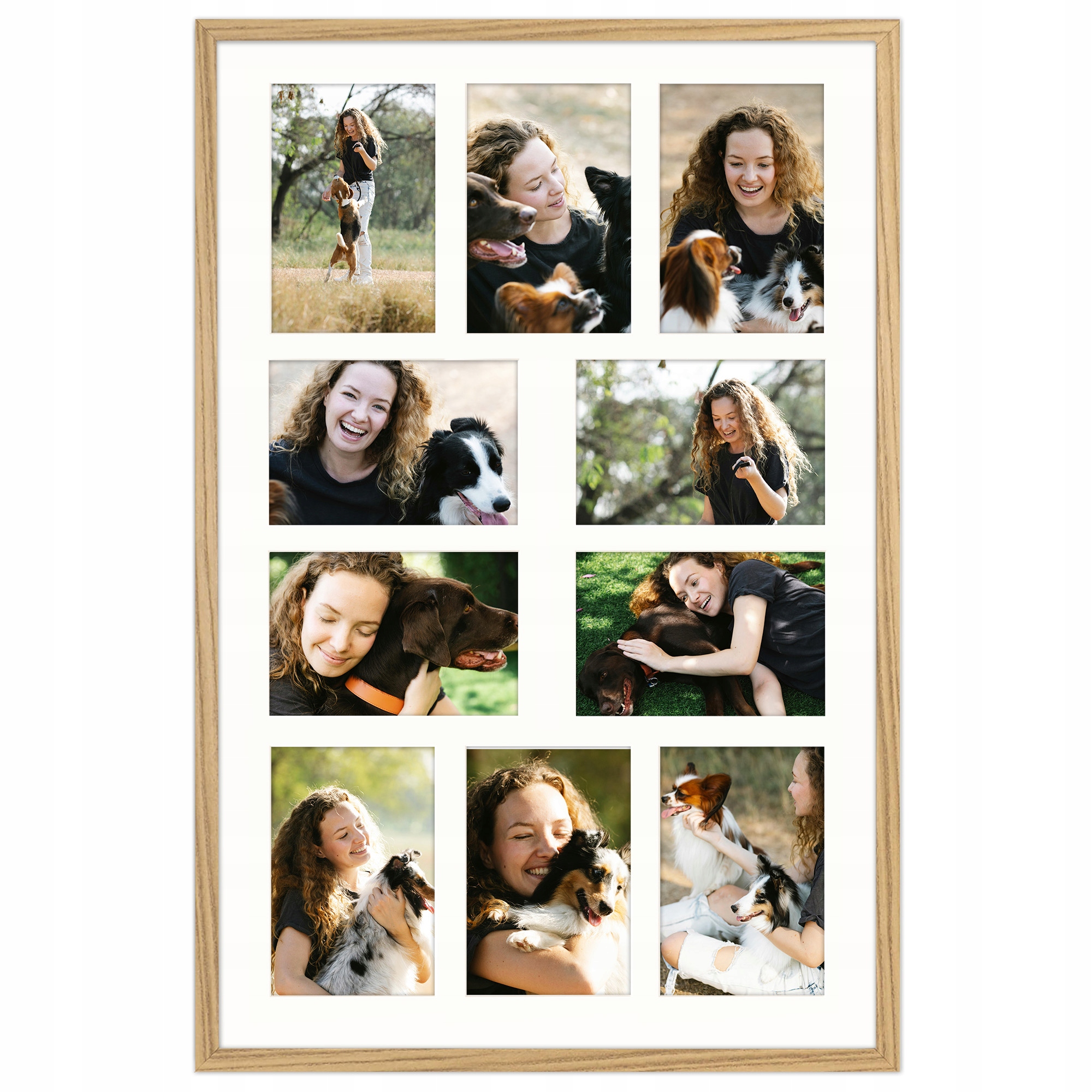 Ramka na 10 zdjęć 10x15 cm foto galeria 40x60 cm rama kolor dębowy Framai