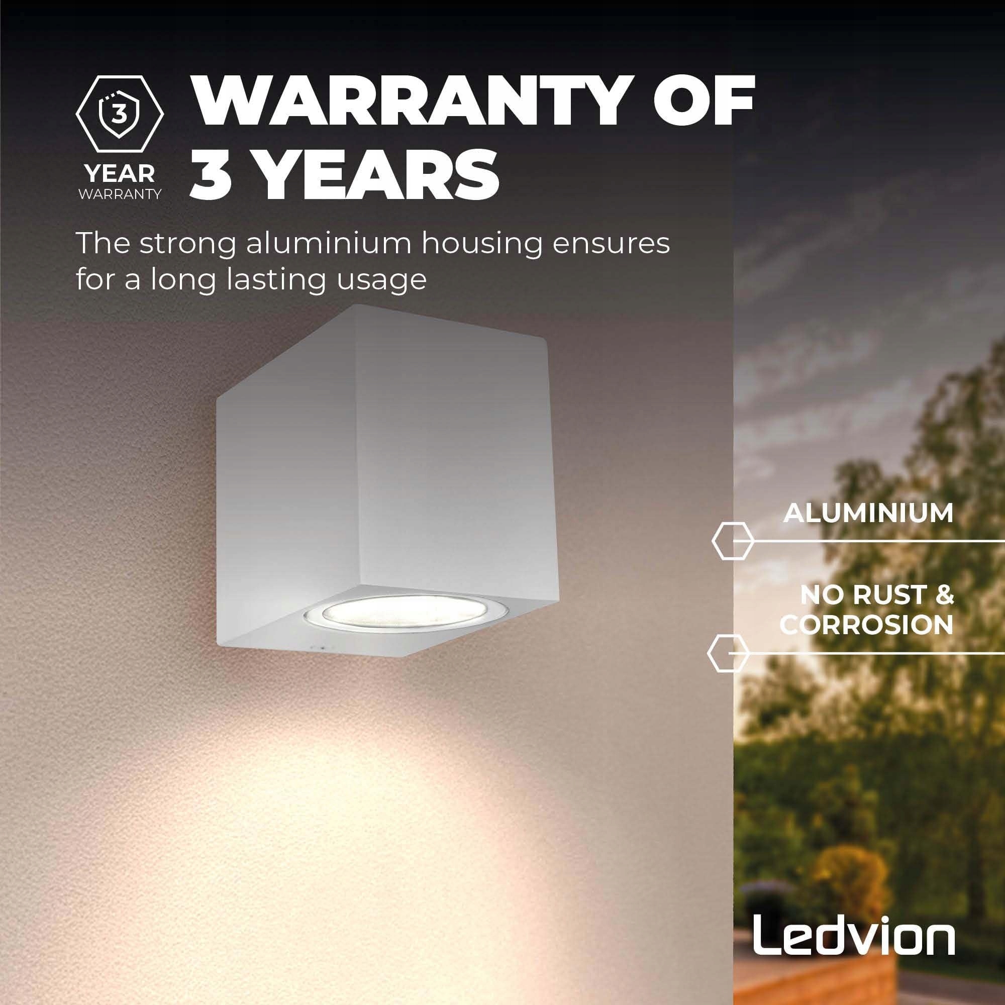 LEDVION Hydra Lampa Ścienna Zewnętrzna LED Biała GU10 IP54 — miniatura 5