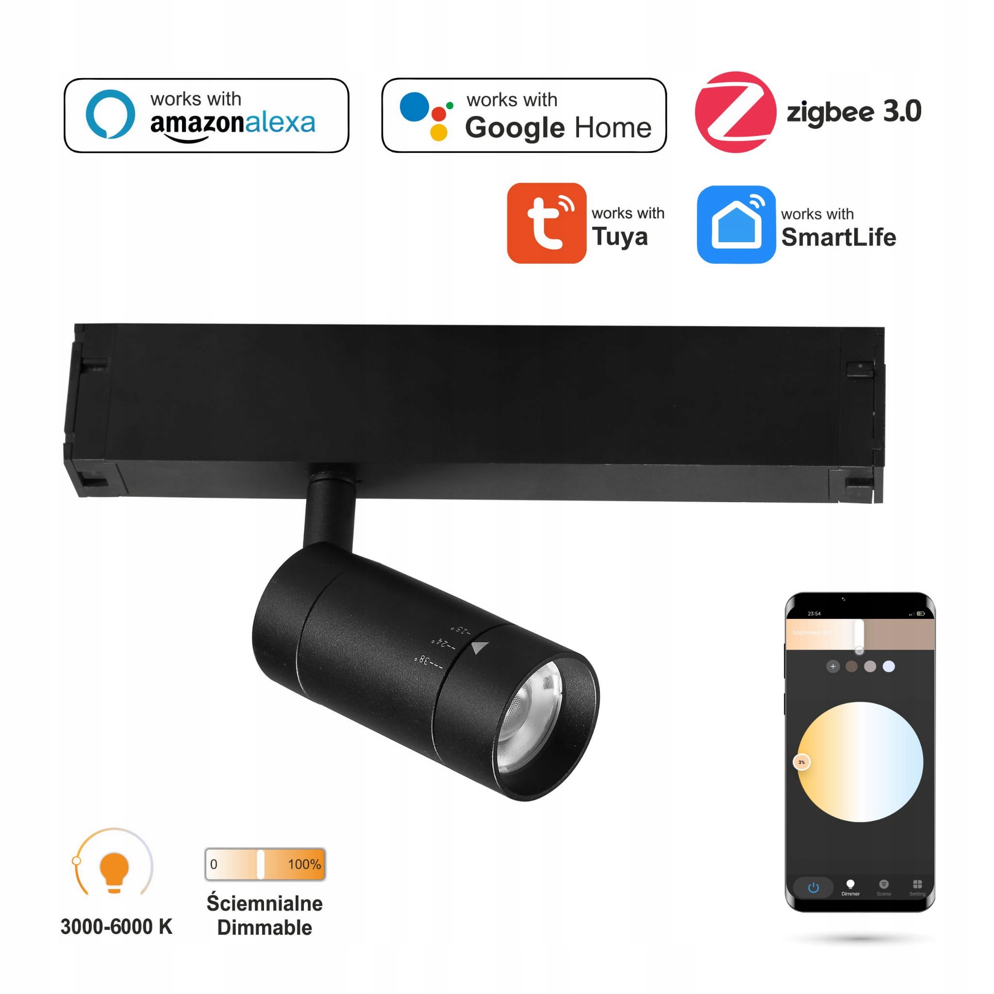 Reflektor Spot Led Zigbee Zoom 8W Smart Track 230V