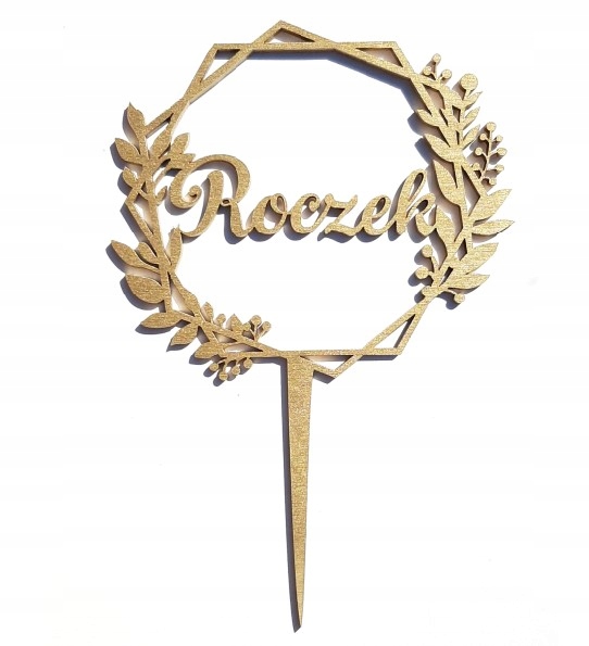 

Roczek w wianku topper pierwsze urodziny Złoty