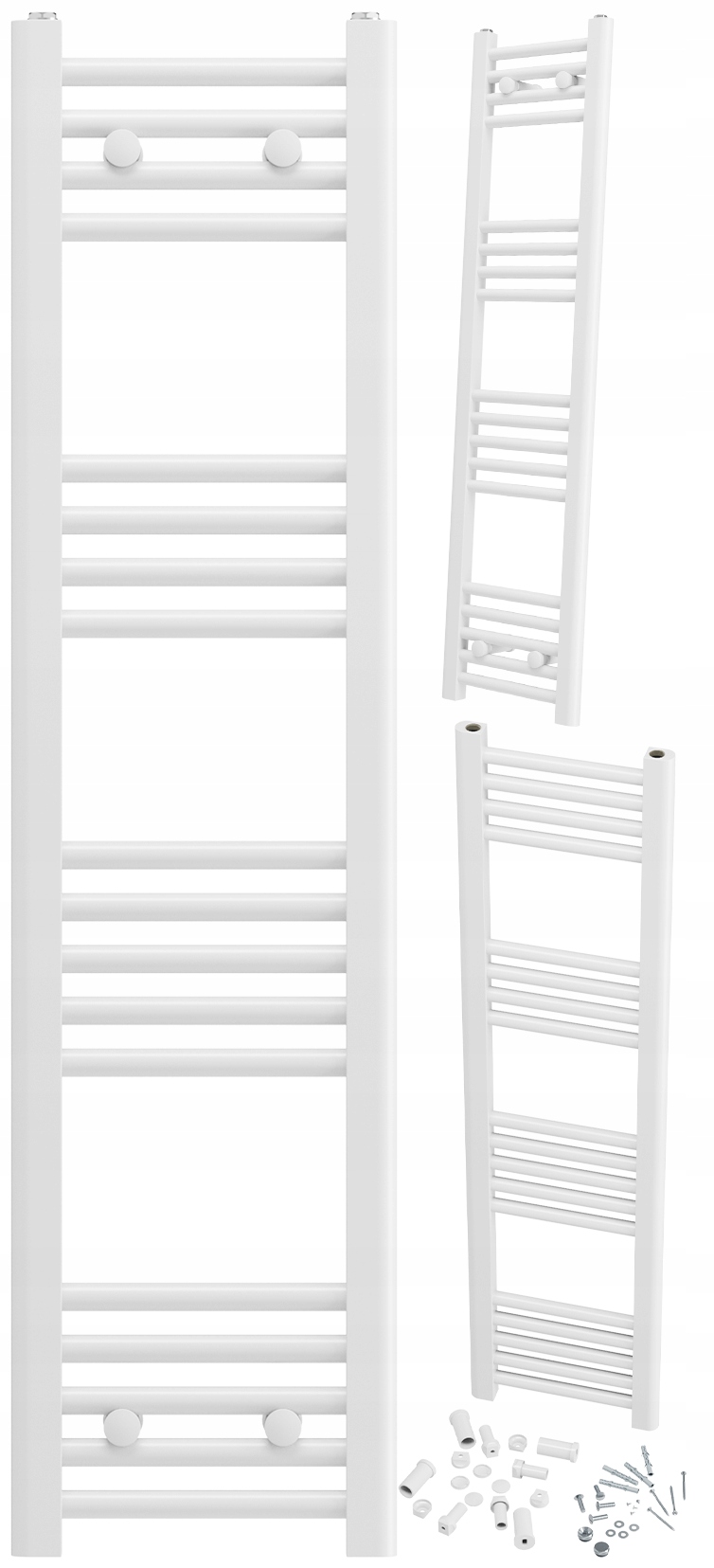 Kúpeľňový Ohrievač Biely Rebrík 30x120 cm Montáž 180° Kaloryfer Breno