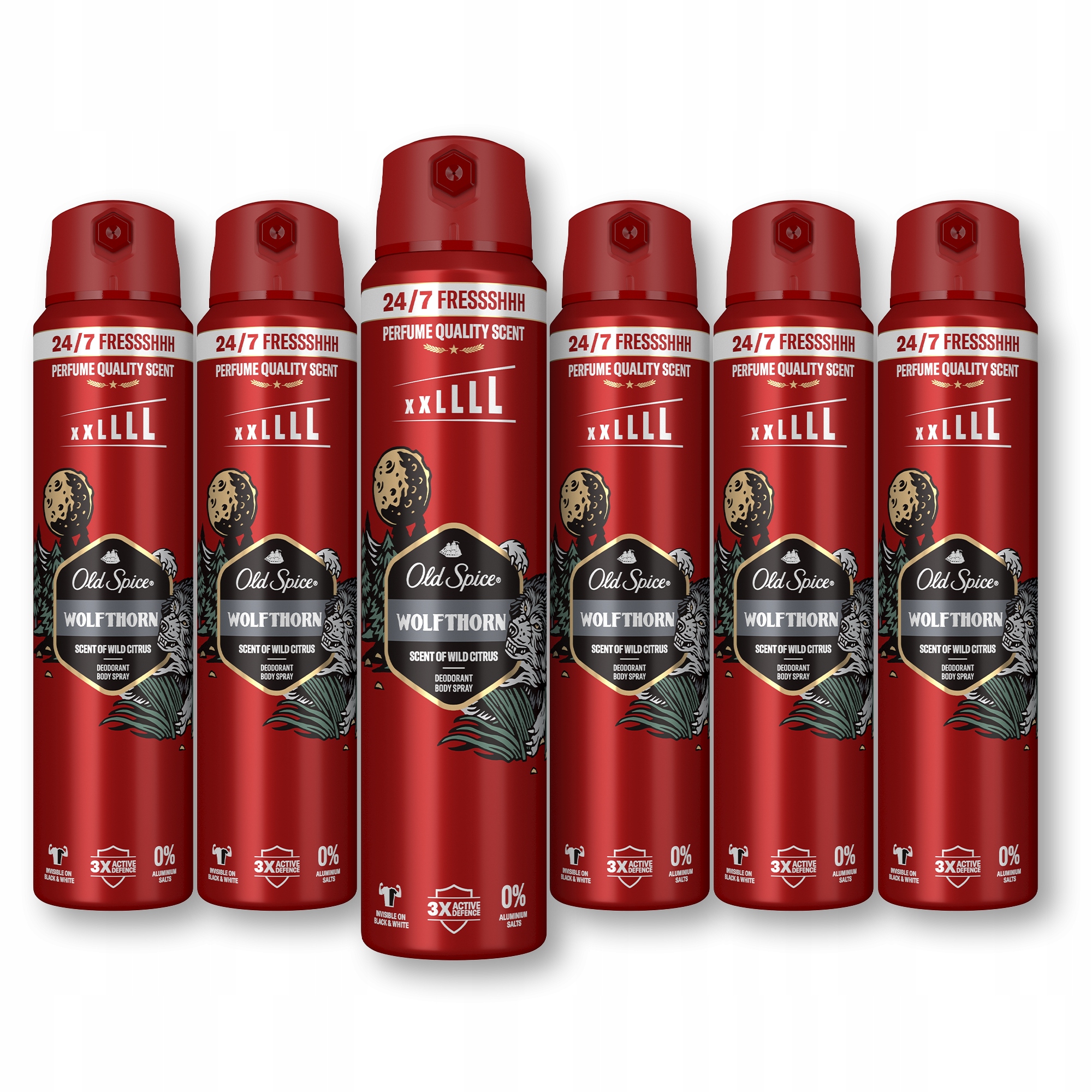 Old Spice Wolfthorn Dezodorant męski w sprayu, 6 x 250ml