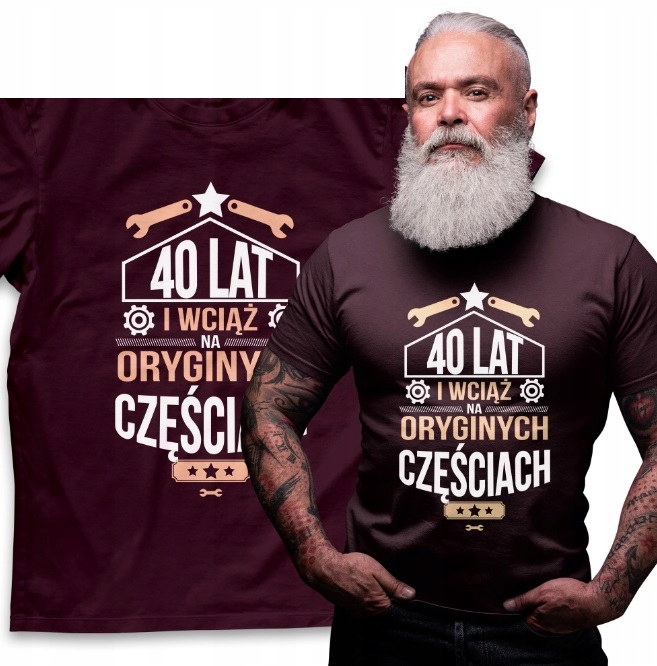 KOSZULKA MĘSKA PREZENT URODZINY DOWOLNY WIEK 1-99
