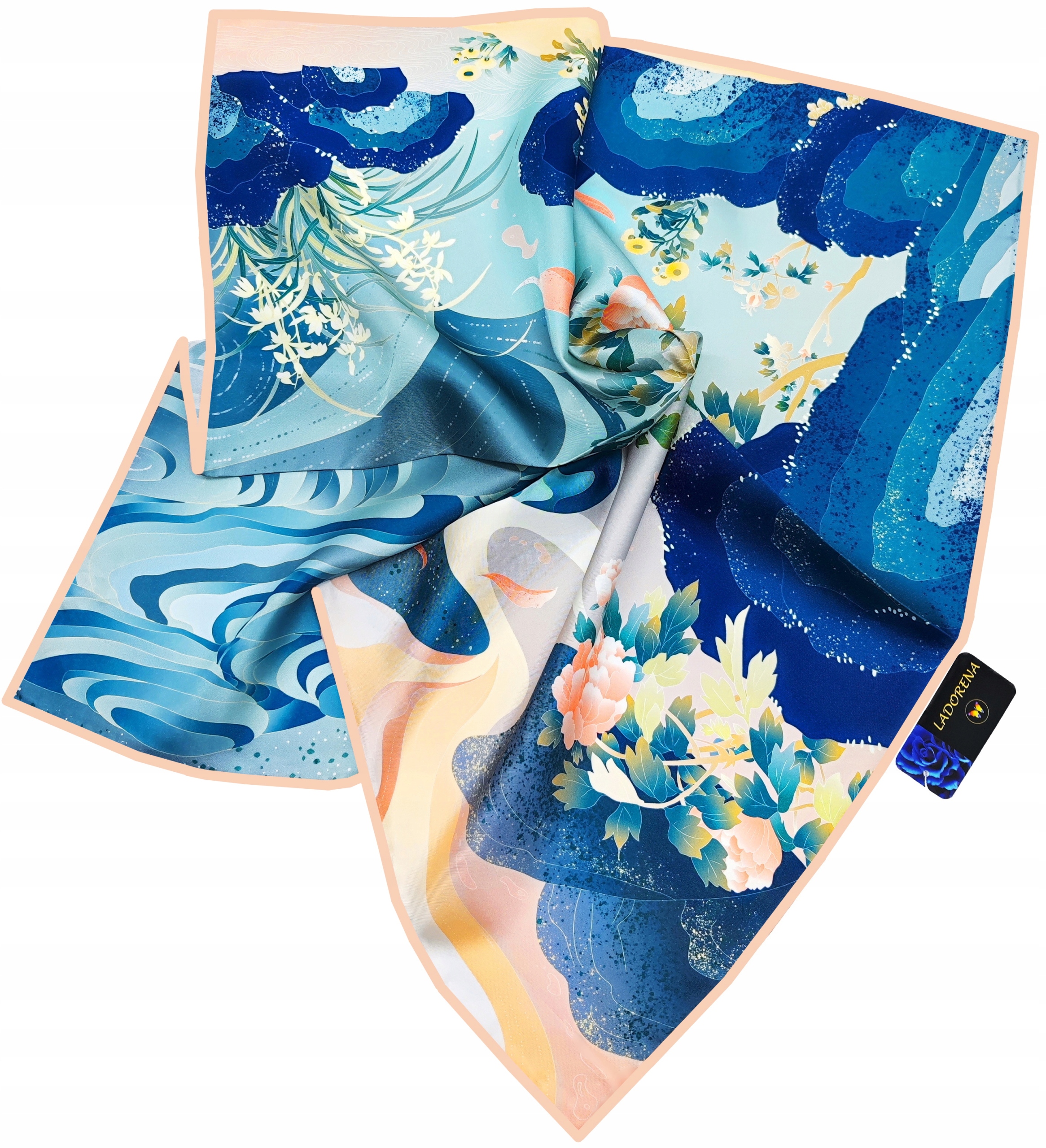 APASZKA JEDWABNA CHUSTA 100% JEDWAB NATURALNY MORWOWY MARKA JAKOŚĆ Kolekcja LADORENA