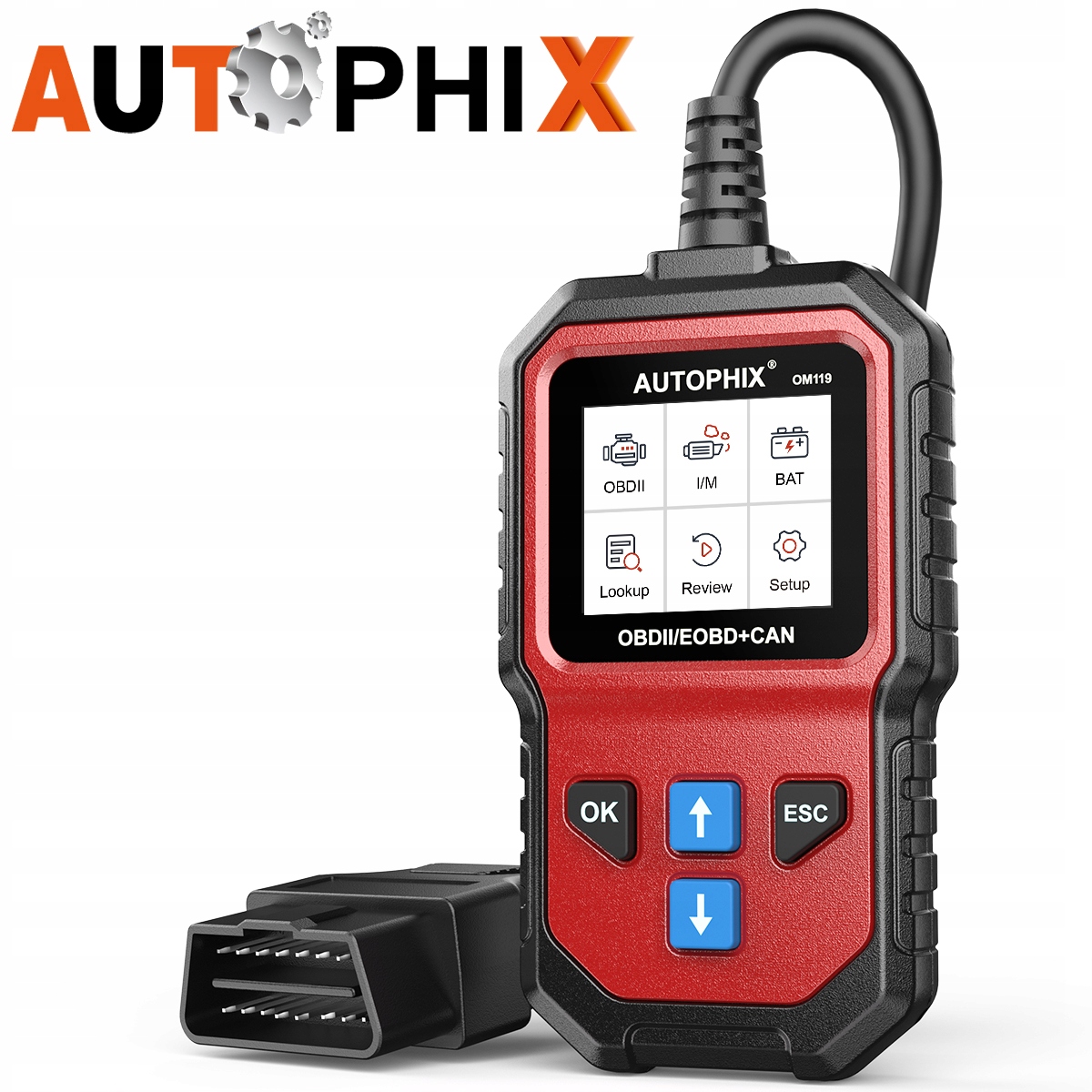 Autophix OM119 Skaner OBD2 Czytnik Kodów Błędów Menu w Języku Polskim