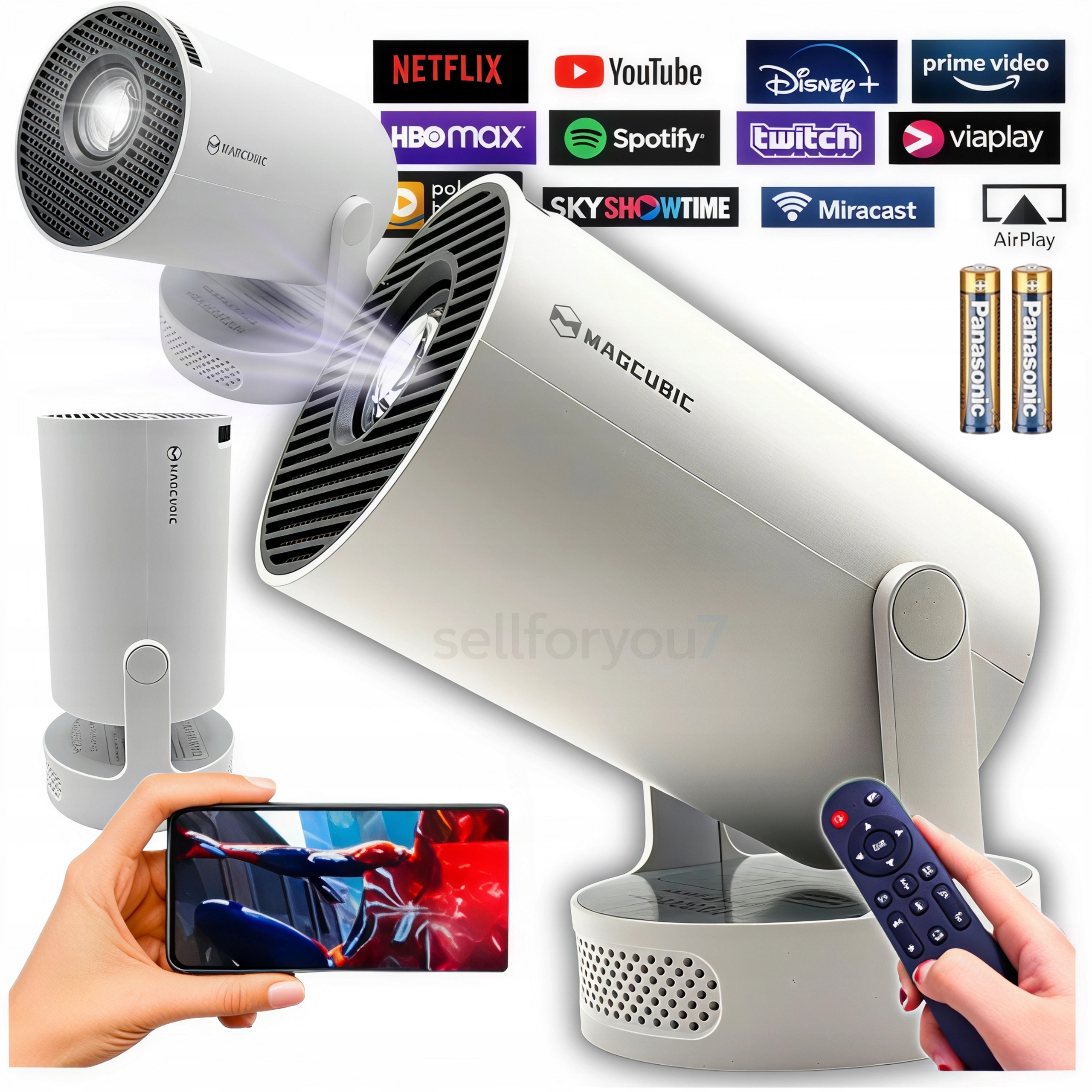 Projektor Přenosný WiFi Led HY300 Pro+plus Android Otočný+e