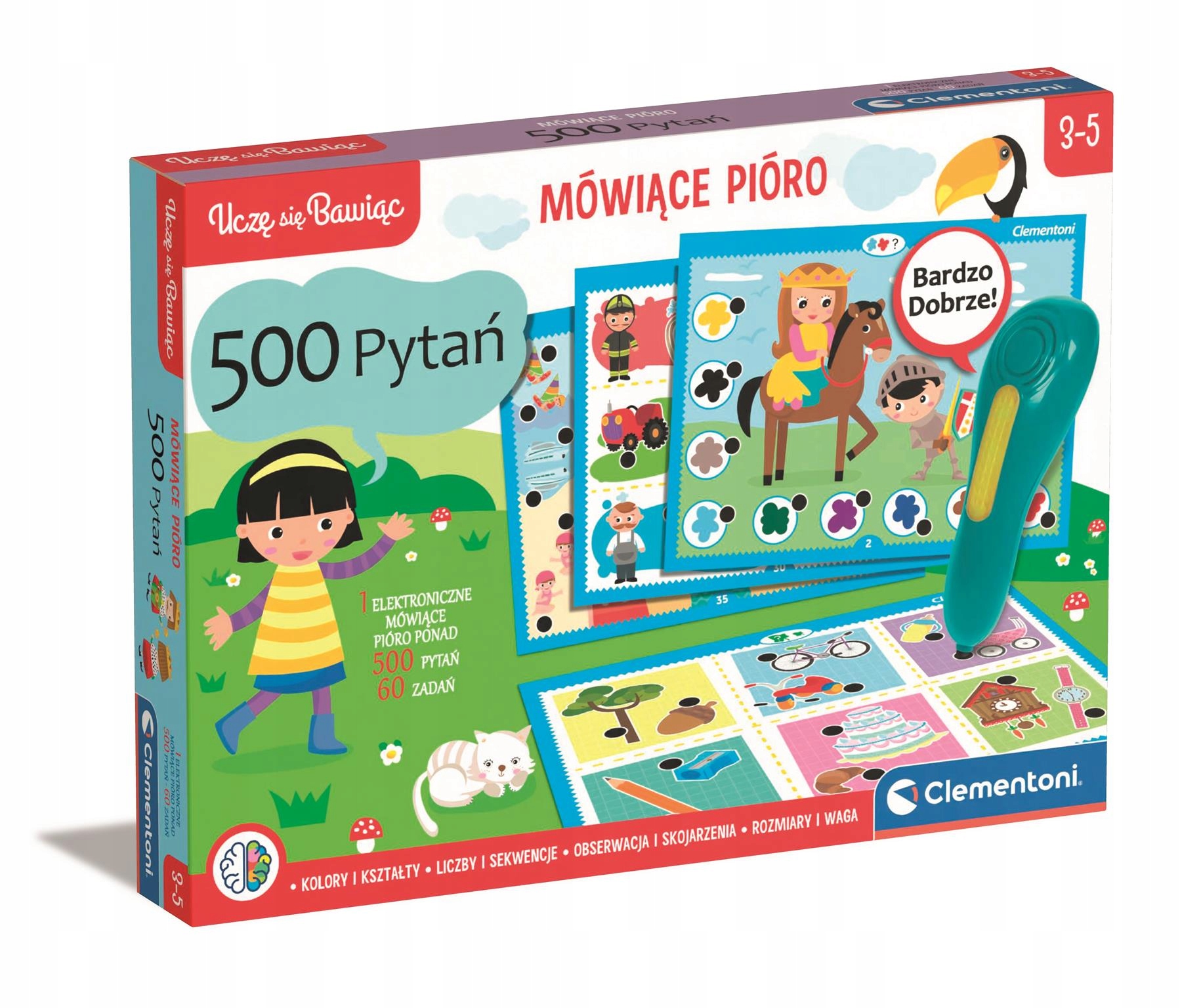 CLEMENTONI MÓWIĄCE PIÓRO 500 PYTAŃ DLA PRZEDSZKOLAKA 3-5 lat