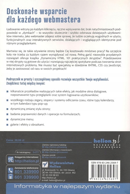 Dynamiczny HTML 101Praktycznych skryptów M. Lis Gatunek Webmastering