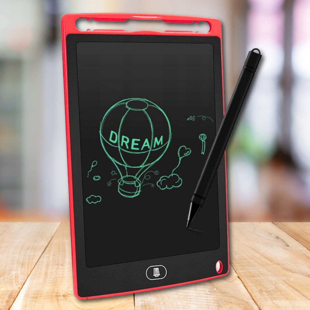 TABLET GRAFICZNY 8,5 CALA DO RYSOWANIA ZNIKOPIS TABLICA CZERWONY PREZENT Materiał plastik