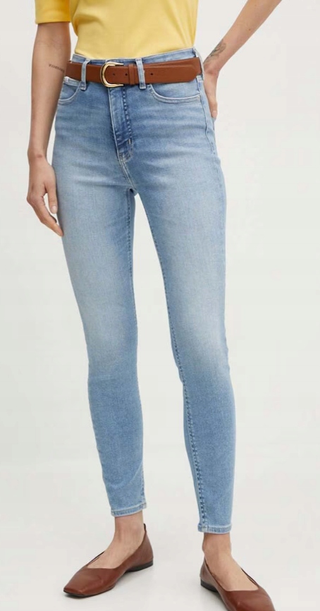 Calvin Klein Jeans Džíny Úzké Nohavice Vysoký Stav Světle Modré W31 L32 Xta