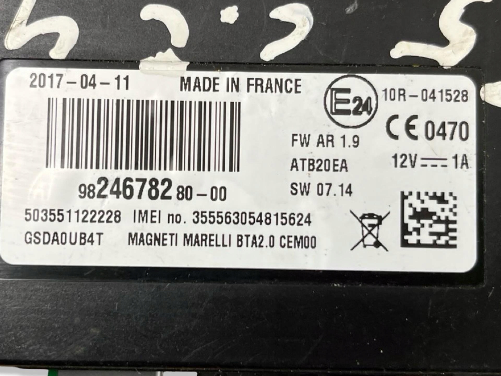 Bedienteil Bluetooth Citroen C4 Grand Picasso 2 facelift 2017 9824678280