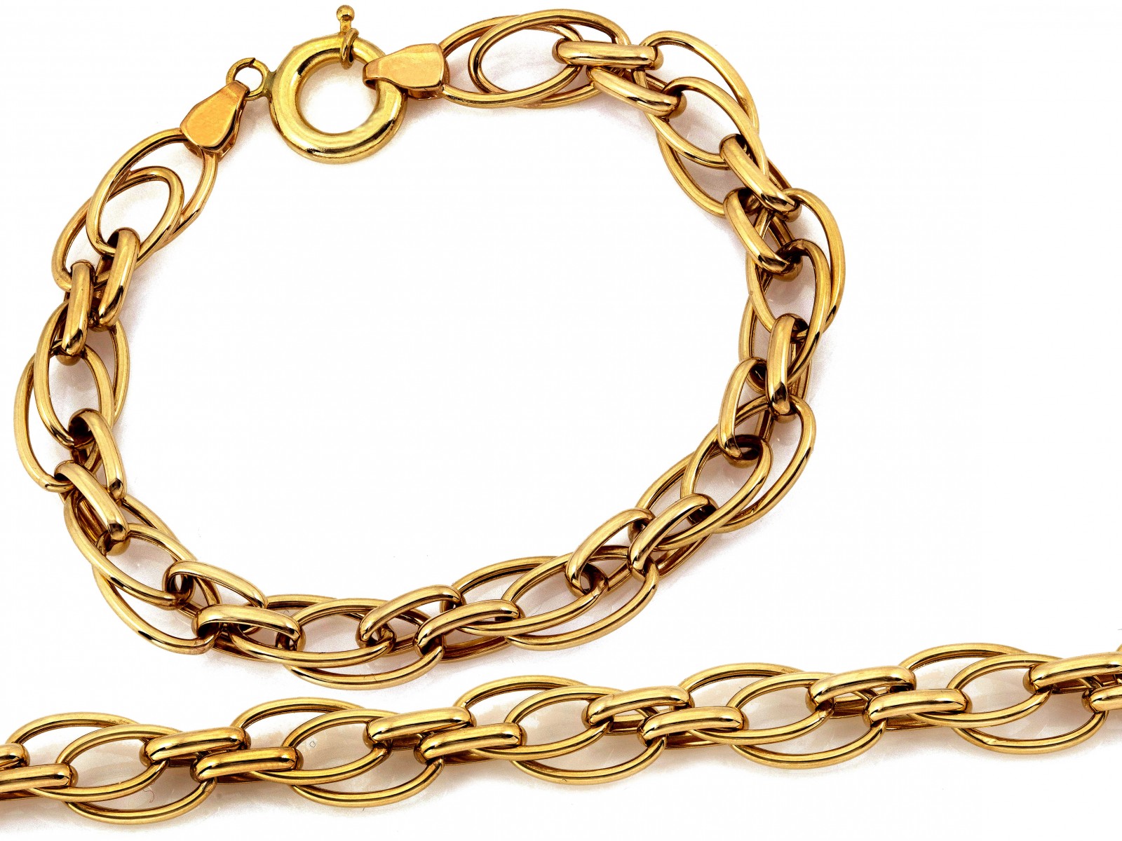 Náramek zlatý 585 14k propletený 6.05g šířka 9.5mm velikost 18