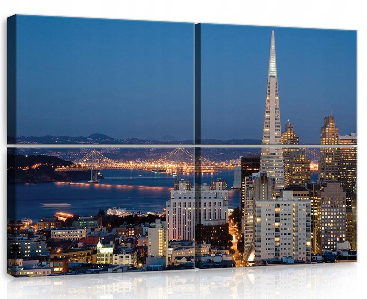 Obraz Na Plátně Canvas 120x80 San Francisco Město Noc Světla Výhled