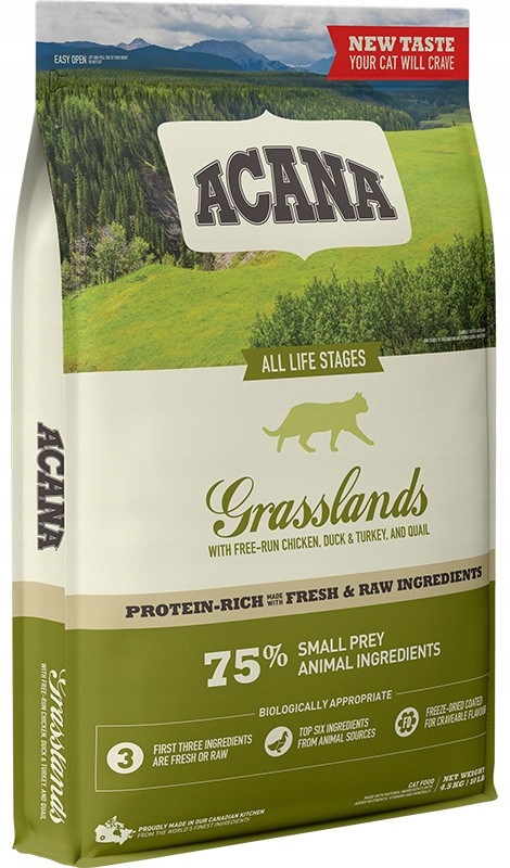 Levně Acana Grasslands Cat – suché krmivo pro kočky – 4,5 kg