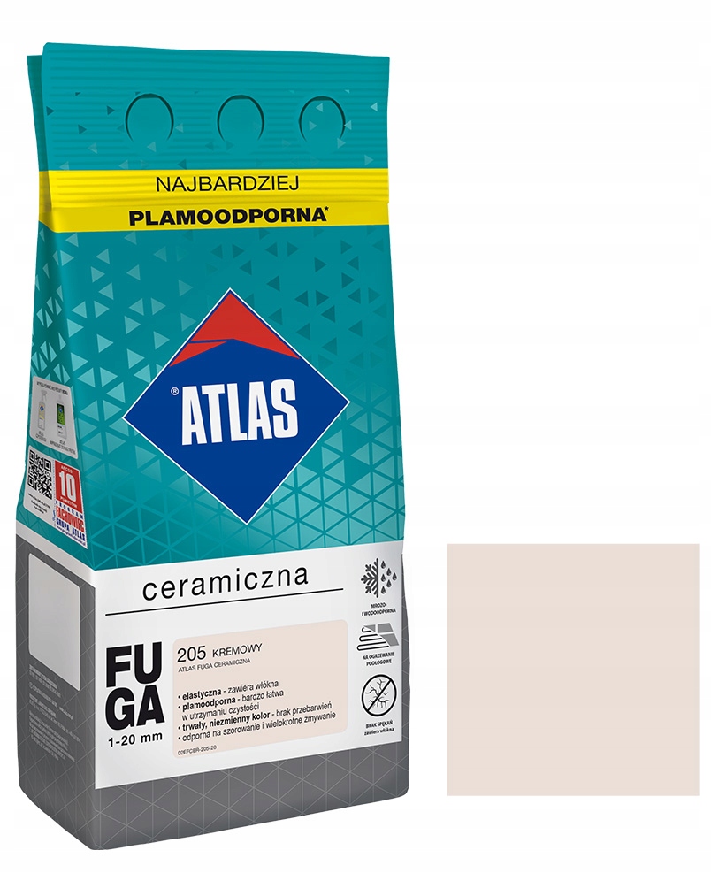 FUGA CERAMICZNA ATLAS 5kg *205* KREMOWY PO TERMINIE