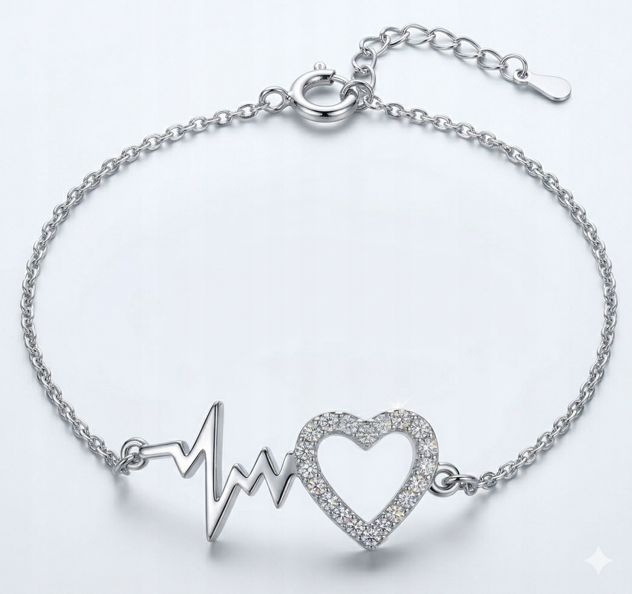 Bransoletka srebrna damska na kostkę stopę nogę linia życia srebro 925