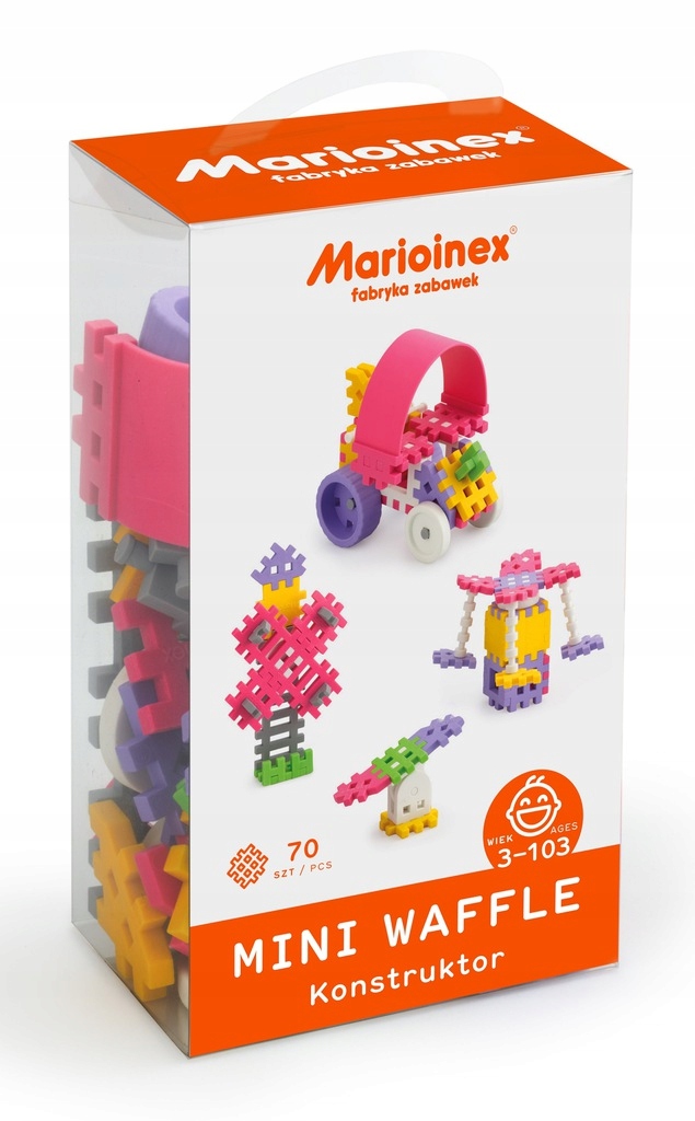 

Mini Wafle Konstruktor Dziewczynka 70 elementów 3+