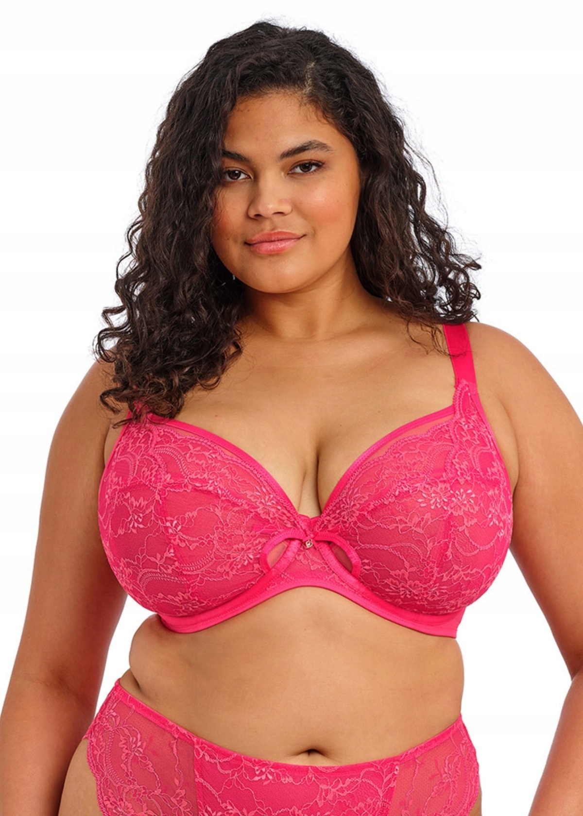 Podprsenka plus size s ozdobou Elomi Darcie Azalea soft 40FF 90H růžová malina