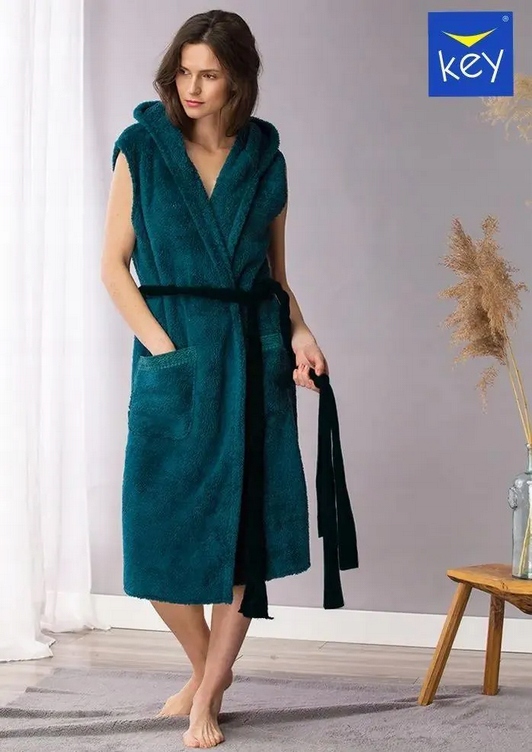 Key dámská županová bunda s kožešinou LHW-570 B21 velikost L/XL Zelená