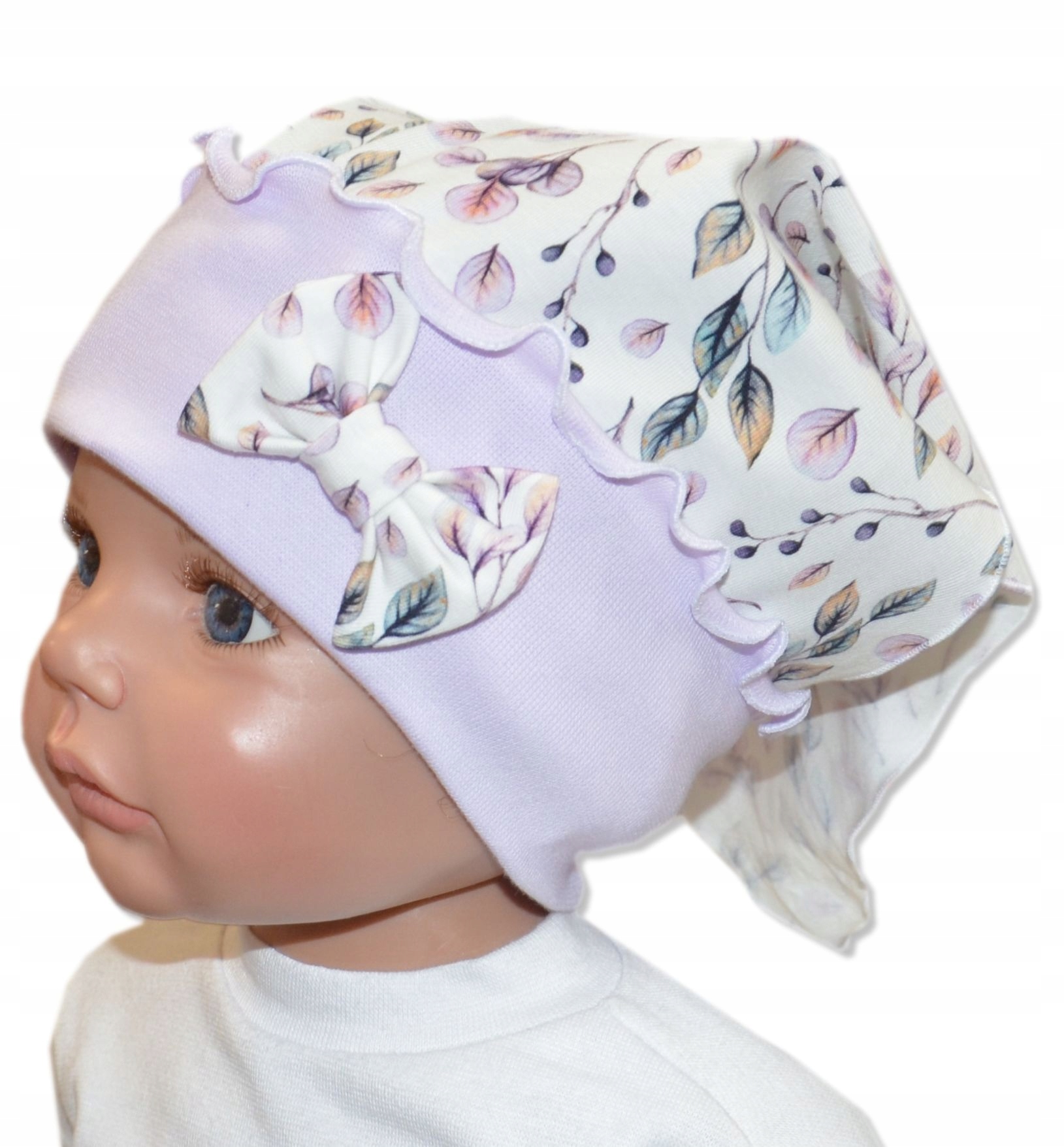 

chustka na opasce 46-52cm 10m-6 lat gałązki lila