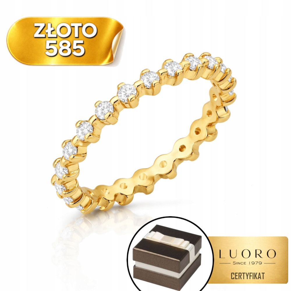 Prstýnek 585 14K S Bílými Zirkony Šířka 2,9 MM R12