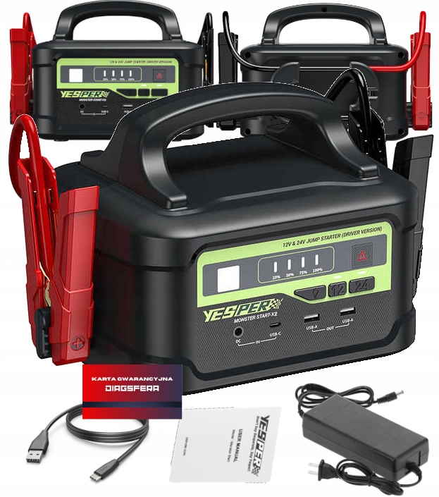 Profesionální Starter Booster Yesper Monster StartP2 12-24V 122500mAh Truck