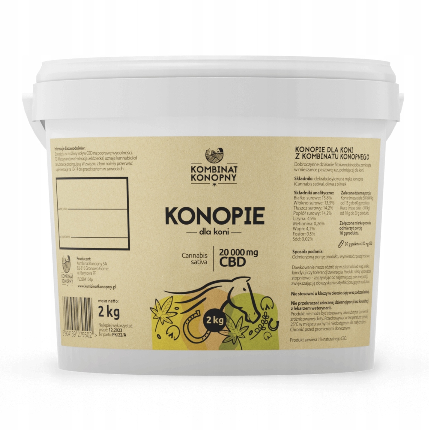 Konopí pro koně doplňková krmná směs s Cbd 2 kg Kombinát