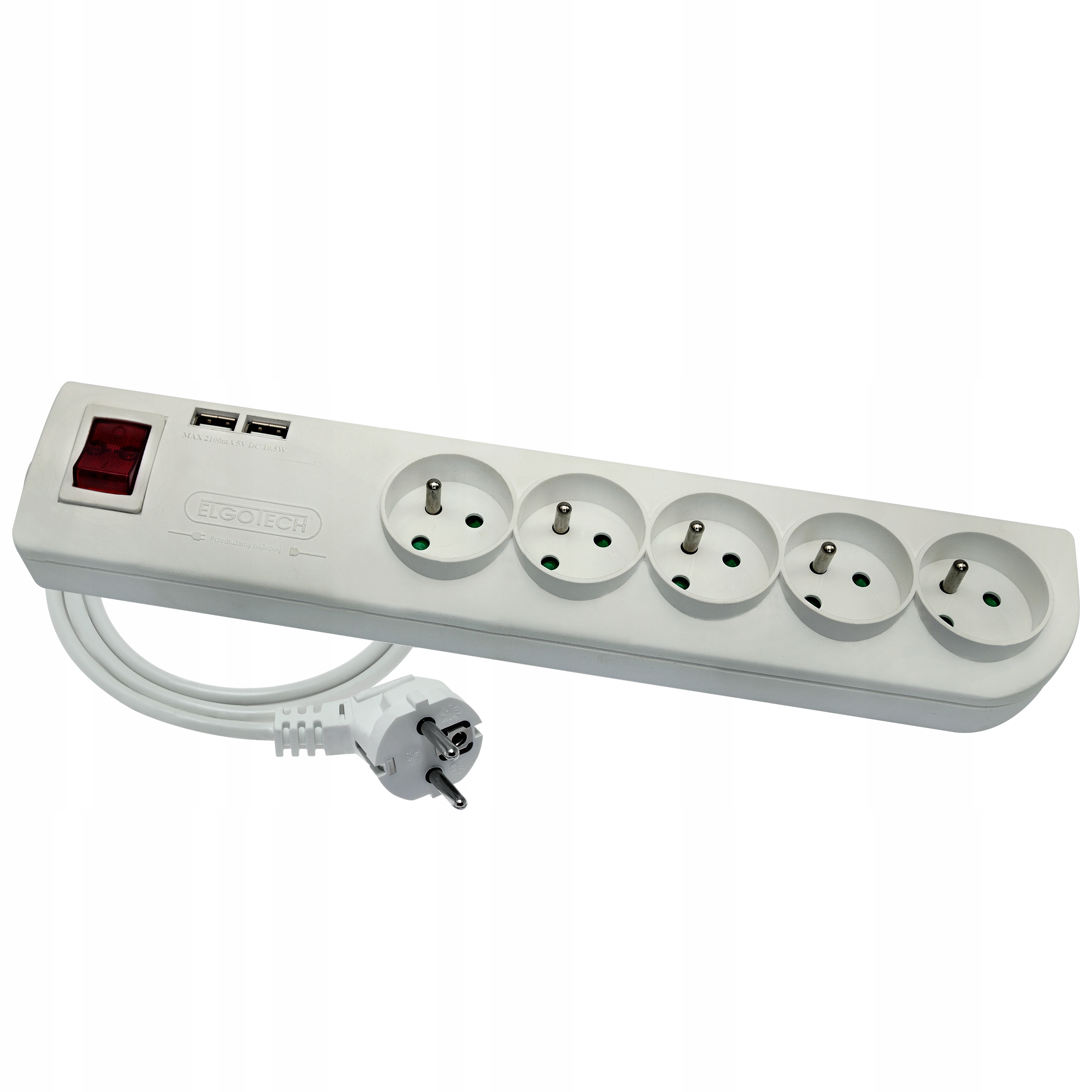 PODSŁUCH GSM LISTWA ZASILAJĄCA 230V SIM 5XGN 2XUSB WYKRYWA DŹWIĘK Model BIAŁA