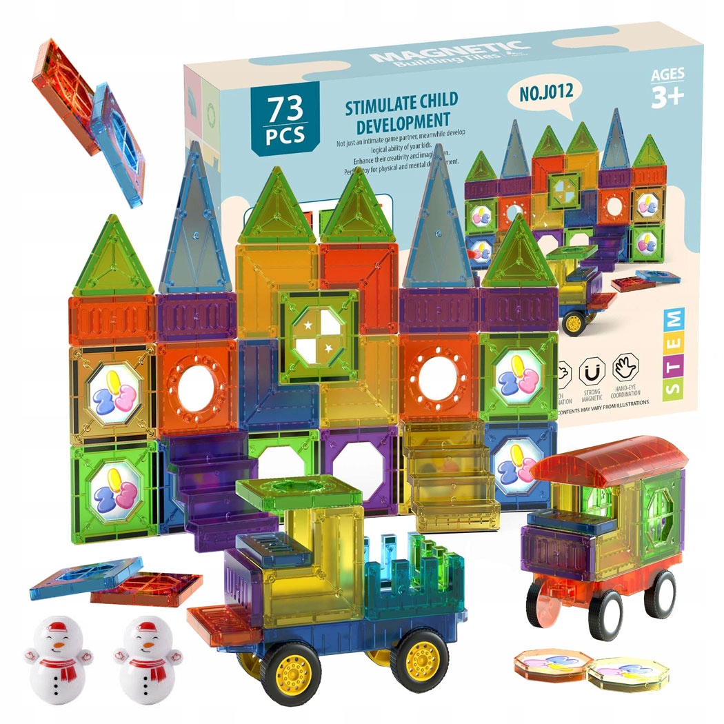 KLOCKI MAGNETYCZNE EDUKACYJNE MAGNESY UKŁADANKA 3D